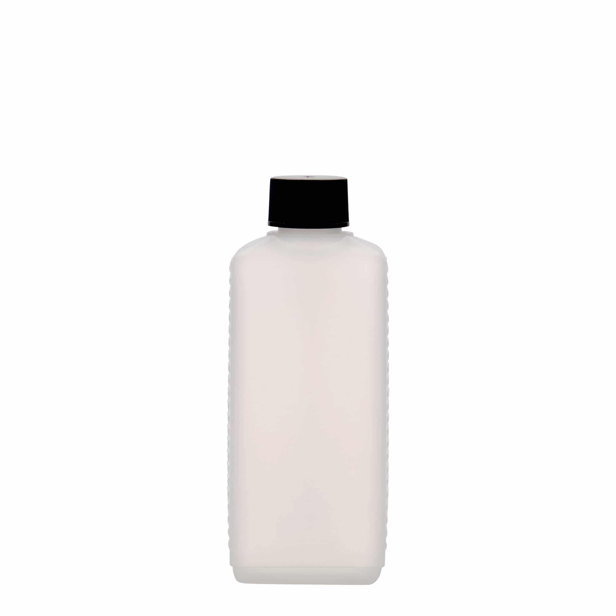 250 ml kanister, prostokątny, tworzywo sztuczne HDPE, naturalny, gwint: DIN 25 EPE