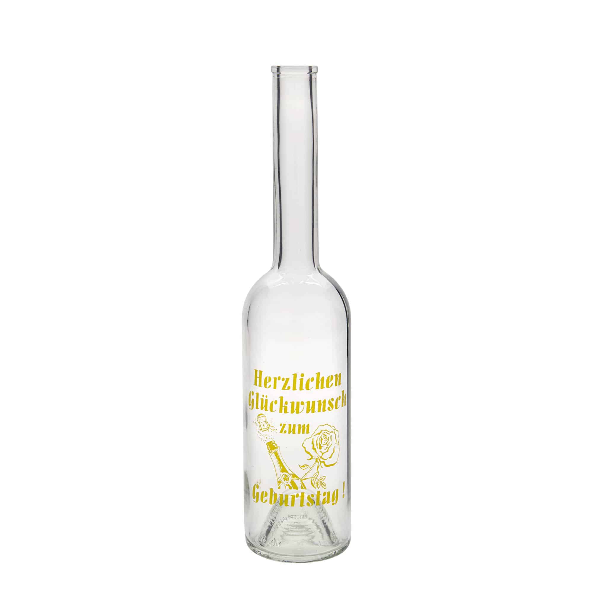 Butelka szklana 500 ml „Opera”, motyw: jabłko, korek