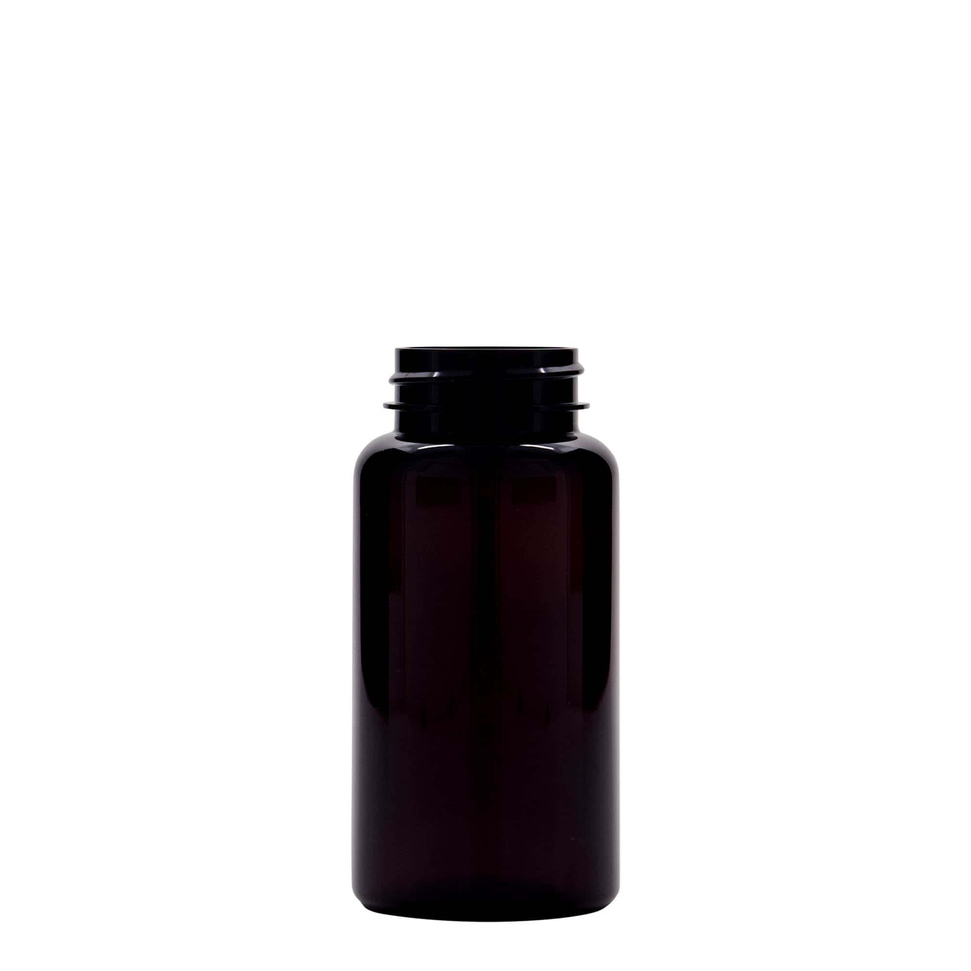 150 ml słoiczek PET, tworzywo sztuczne, kolor brązowy, zamknięcie: GPI 38/400
