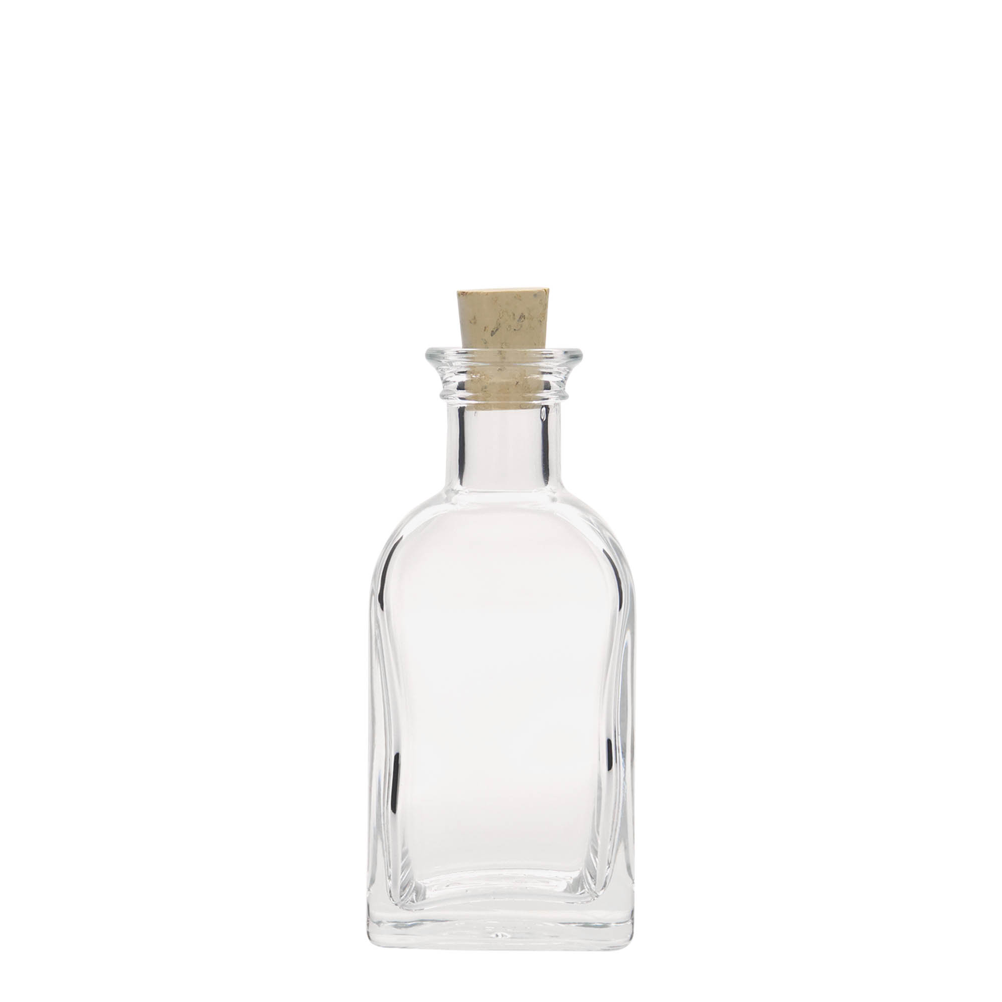 100 ml szklana butelka Apotheker Carré, kwadratowa, wylot: korek 100 ml szklana butelka Apotheker Carré, kwadratowa, wylot: korek