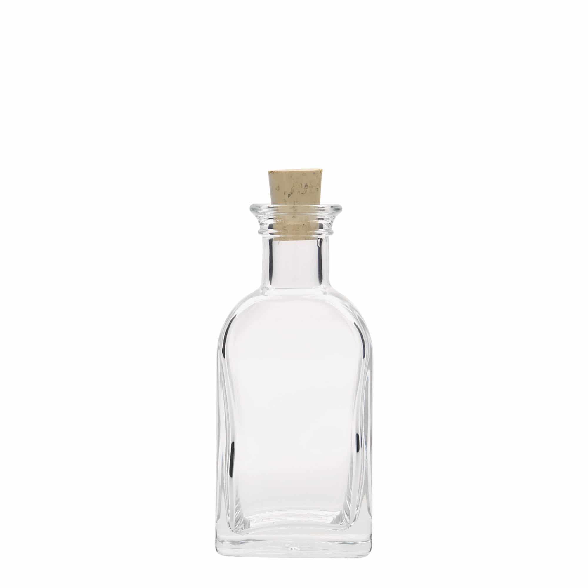 100 ml szklana butelka Apotheker Carré, kwadratowa, wylot: korek