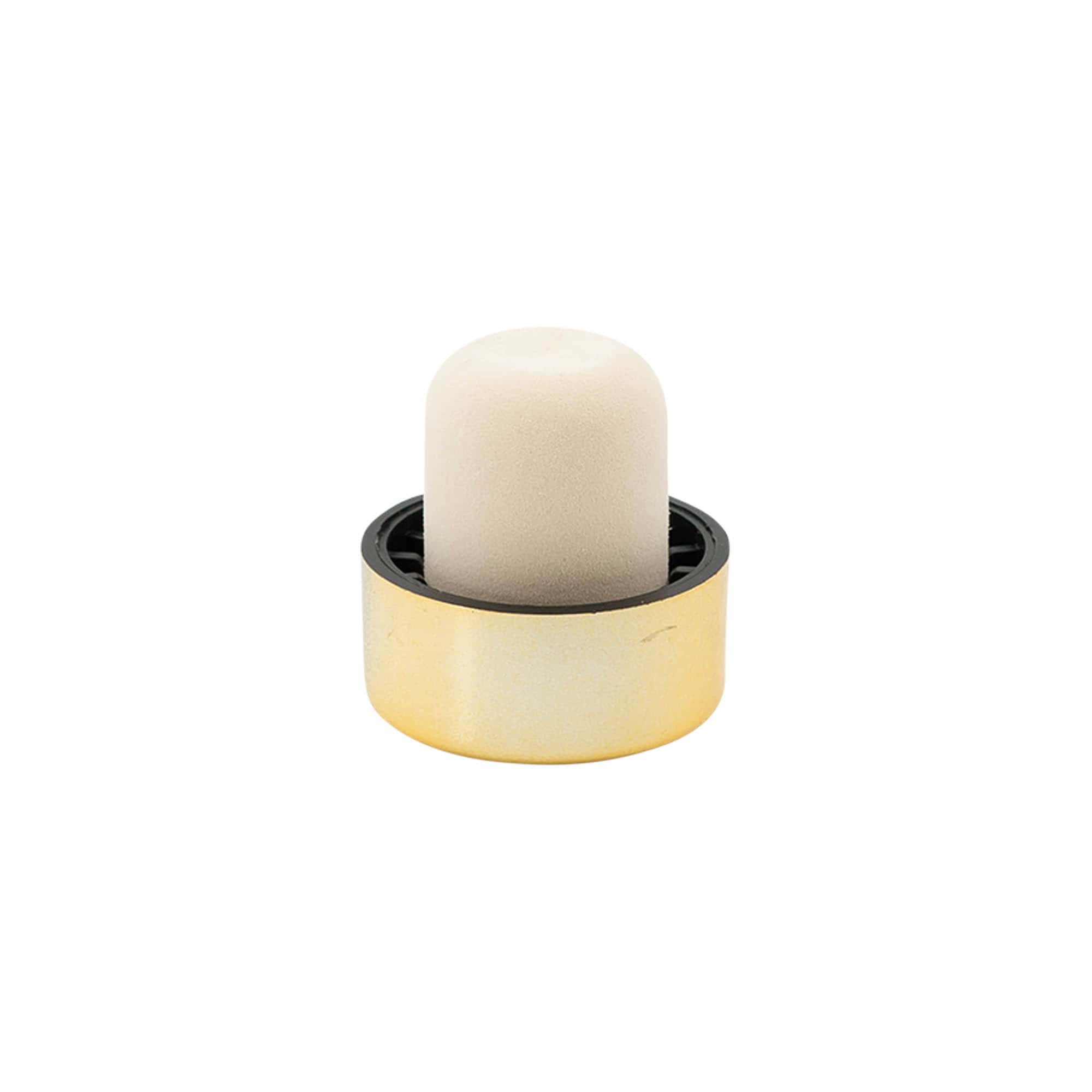 Korek z uchwytem 19 mm, tworzywo sztuczne, złoty, do ustnika: korek Korek z uchwytem 19 mm, tworzywo sztuczne, złoty, do ustnika: korek