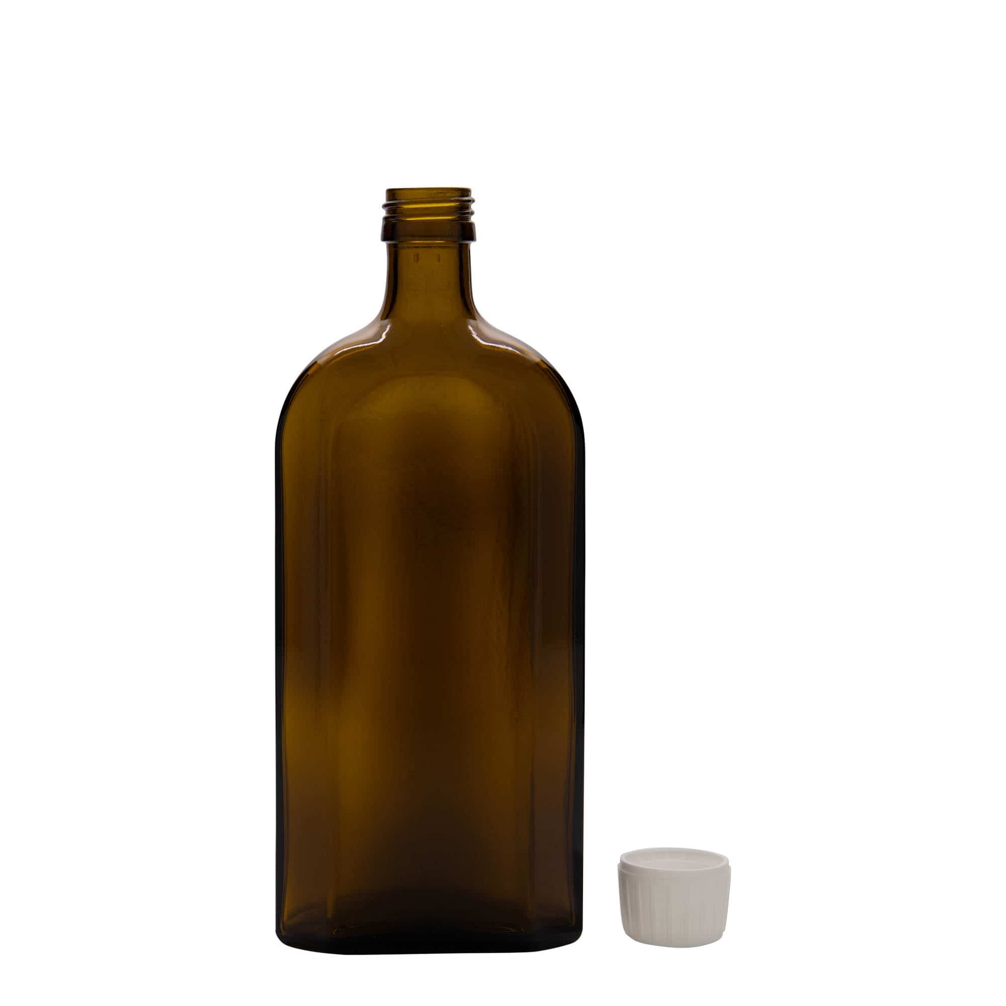 500 ml butelka farmaceutyczna na syrop, owalna, szkło, kolor brązowy, zamknięcie: PP 28