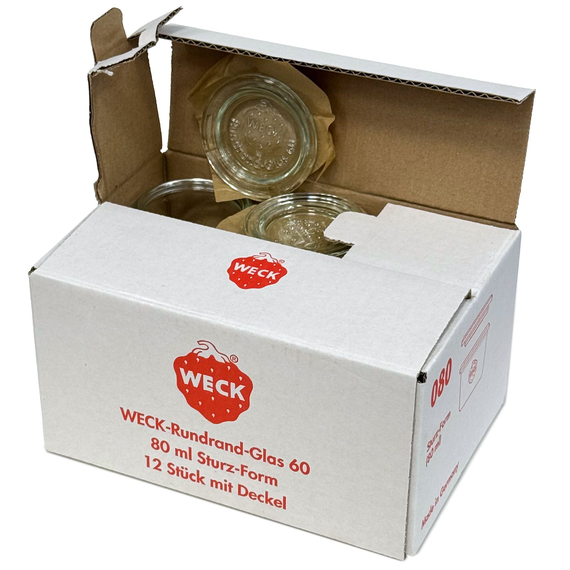 12x 80 ml słoik WECK typu Sturz z szklanym wieczkiem RR 60