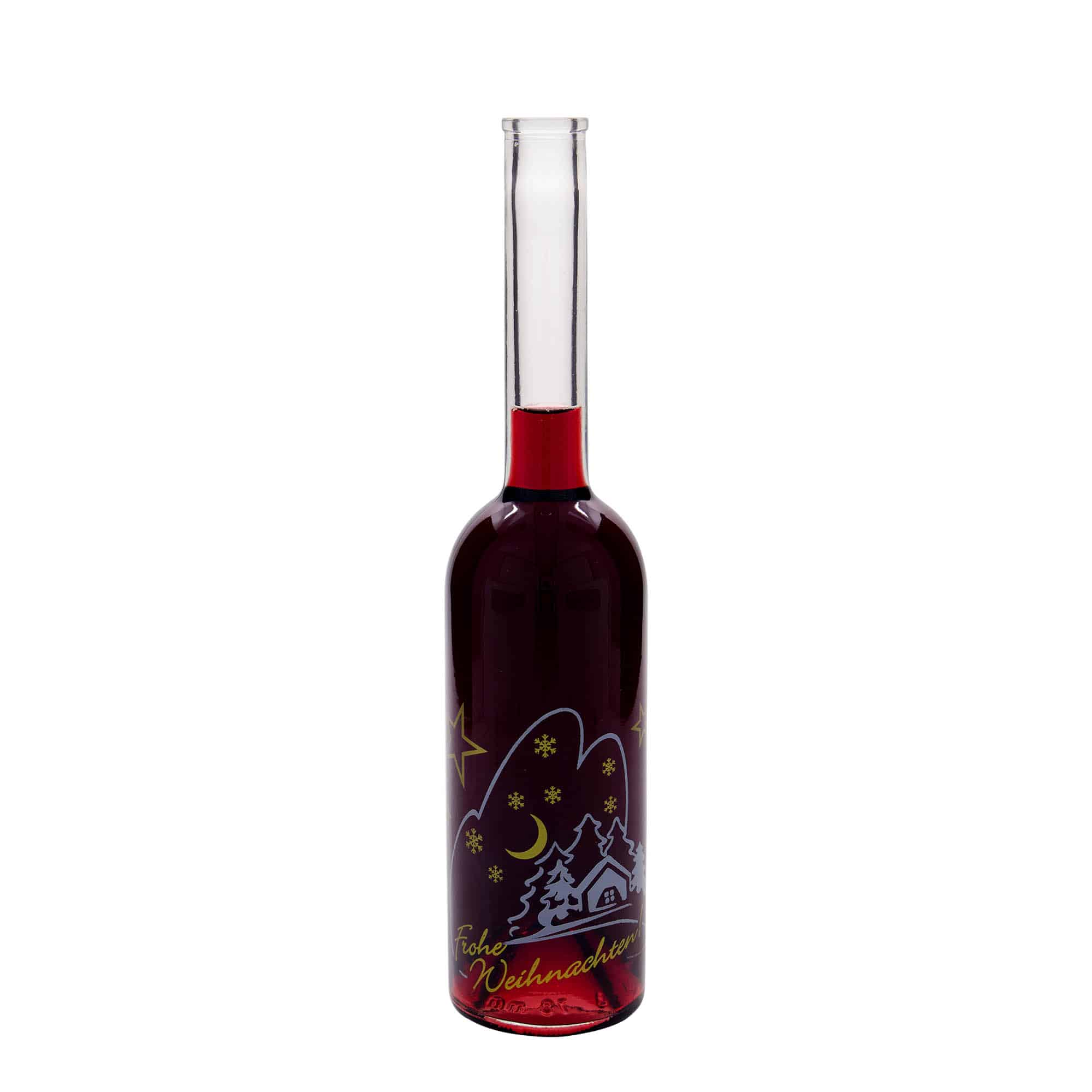 500 ml butelka szklana 'Opera', wzór: świąteczna sielanka, zamknięcie: korek