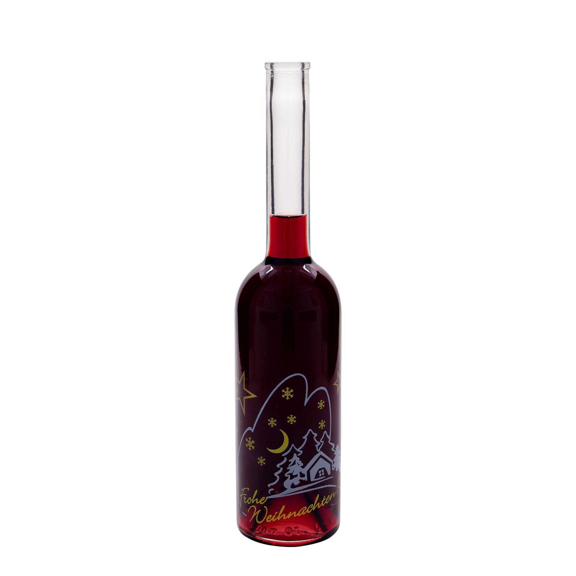 500 ml butelka szklana 'Opera', wzór: świąteczna sielanka, zamknięcie: korek