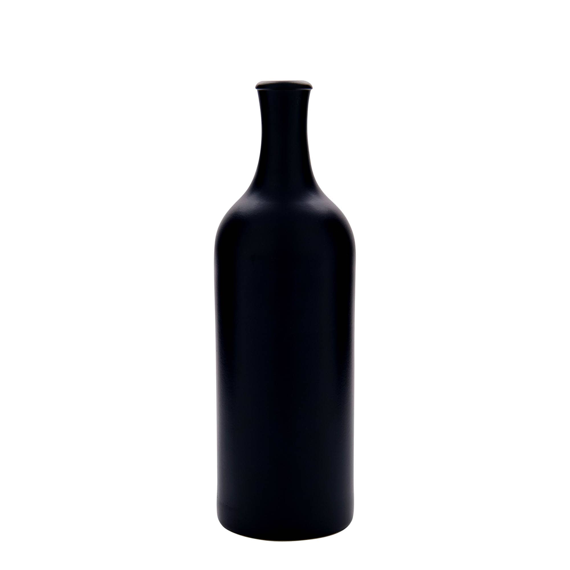 750 ml dzban gliniany z długą szyjką, kamionka, czarny, wylot: korek