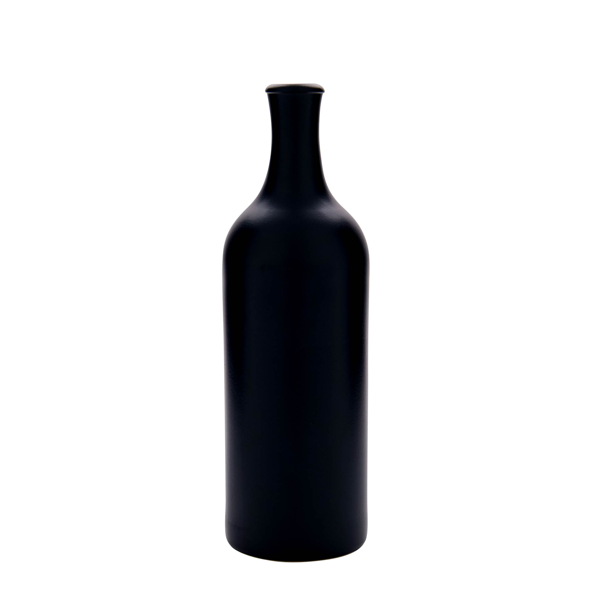 750 ml dzban gliniany z długą szyjką, kamionka, czarny, wylot: korek