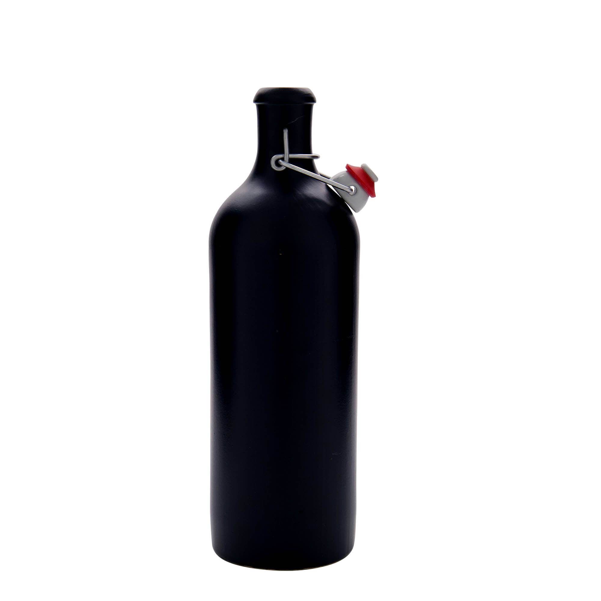 750 ml dzbanek ceramiczny, kamionkowy, czarny, otwór: zamknięcie na klamrę