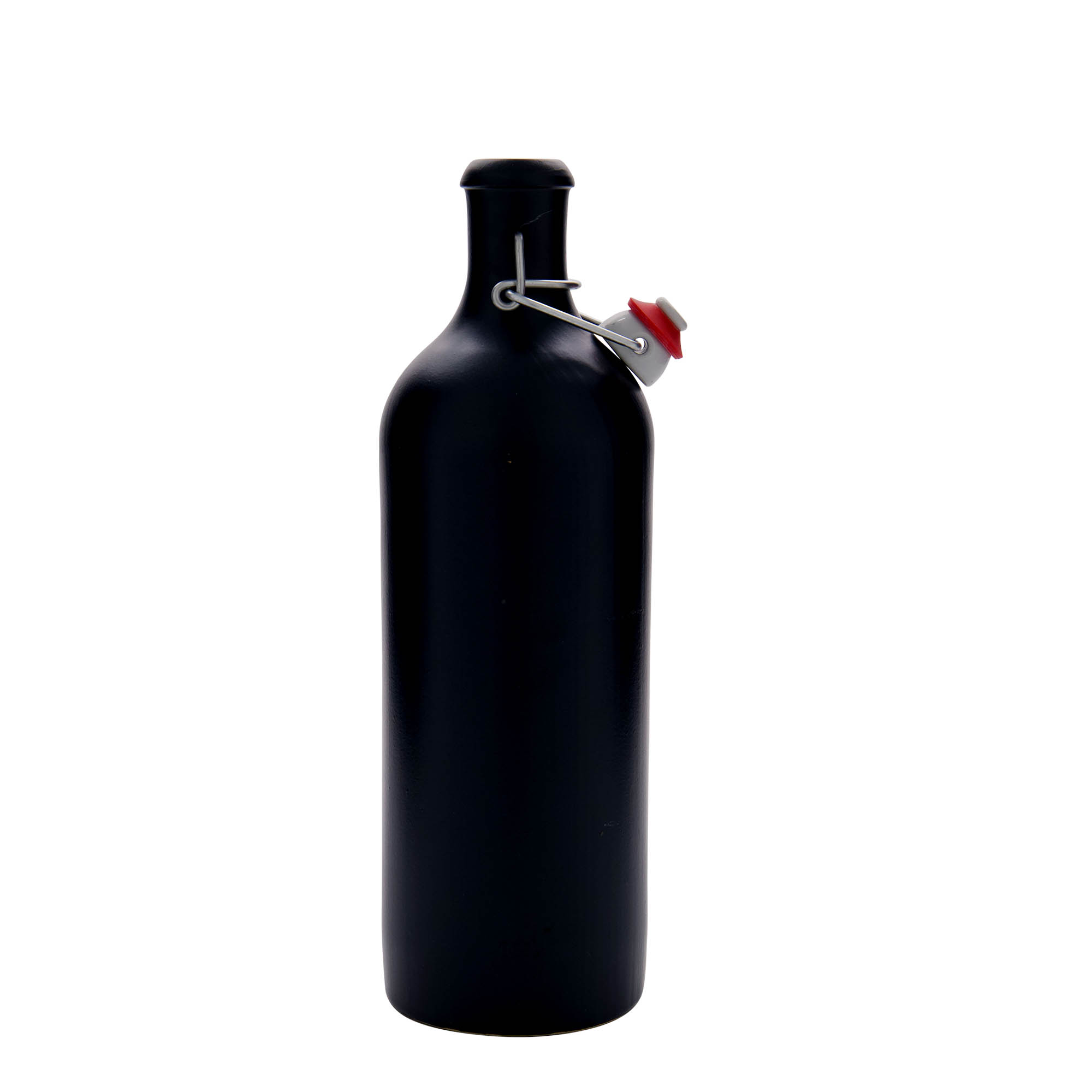 750 ml dzbanek ceramiczny, kamionkowy, czarny, otwór: zamknięcie na klamrę