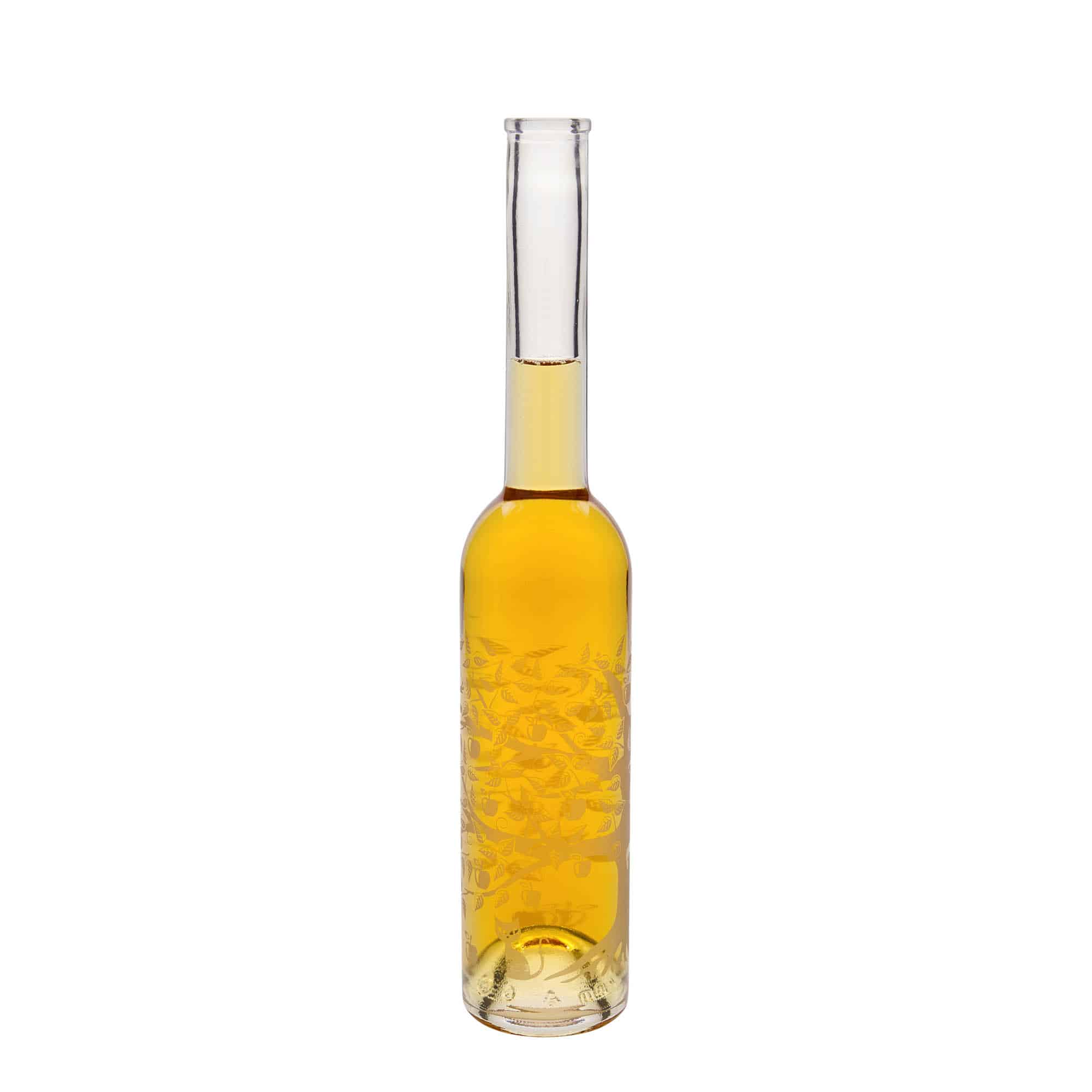 350 ml butelka szklana 'Opera', wzór: jabłoń, zamknięcie: korek
