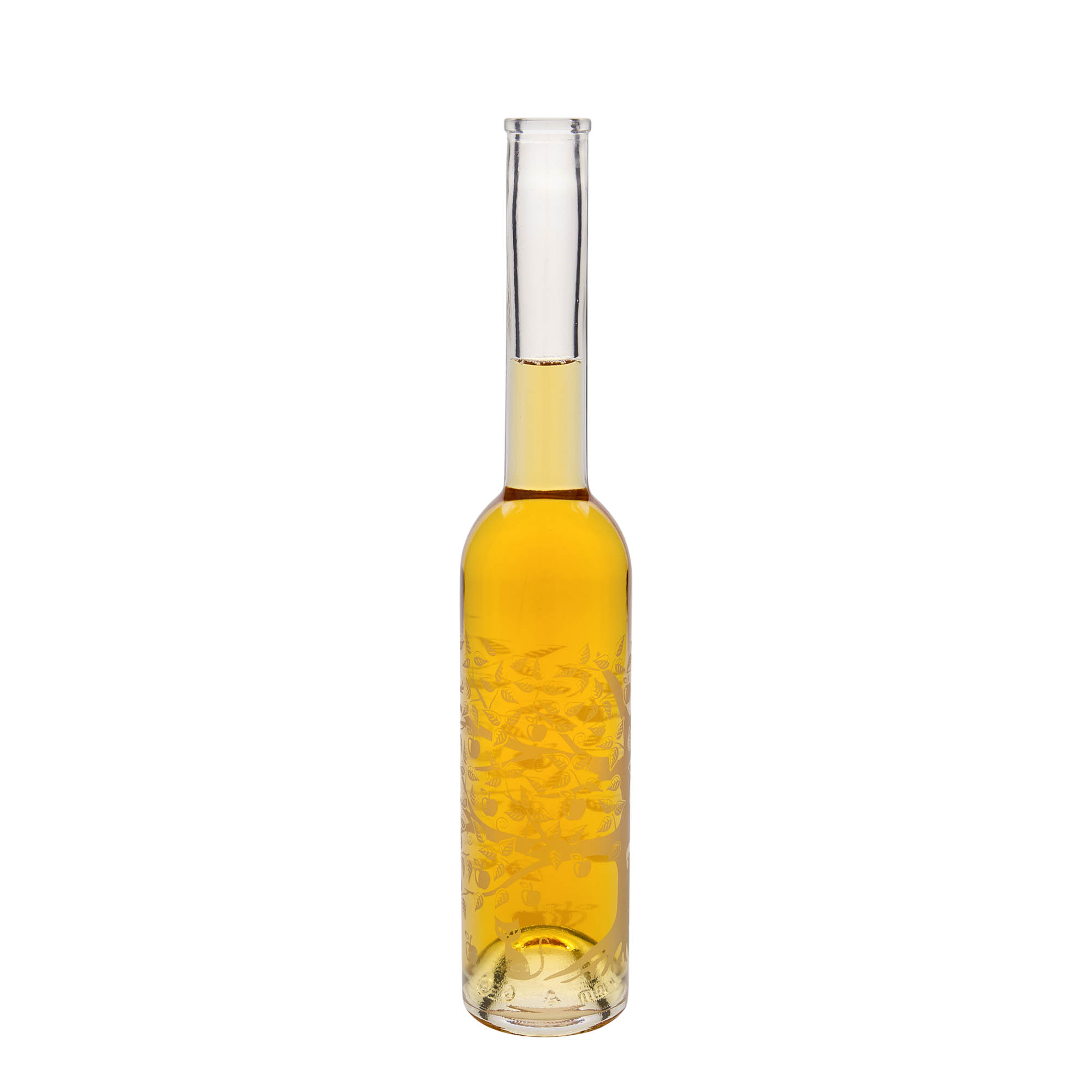350 ml butelka szklana 'Opera', wzór: jabłoń, zamknięcie: korek