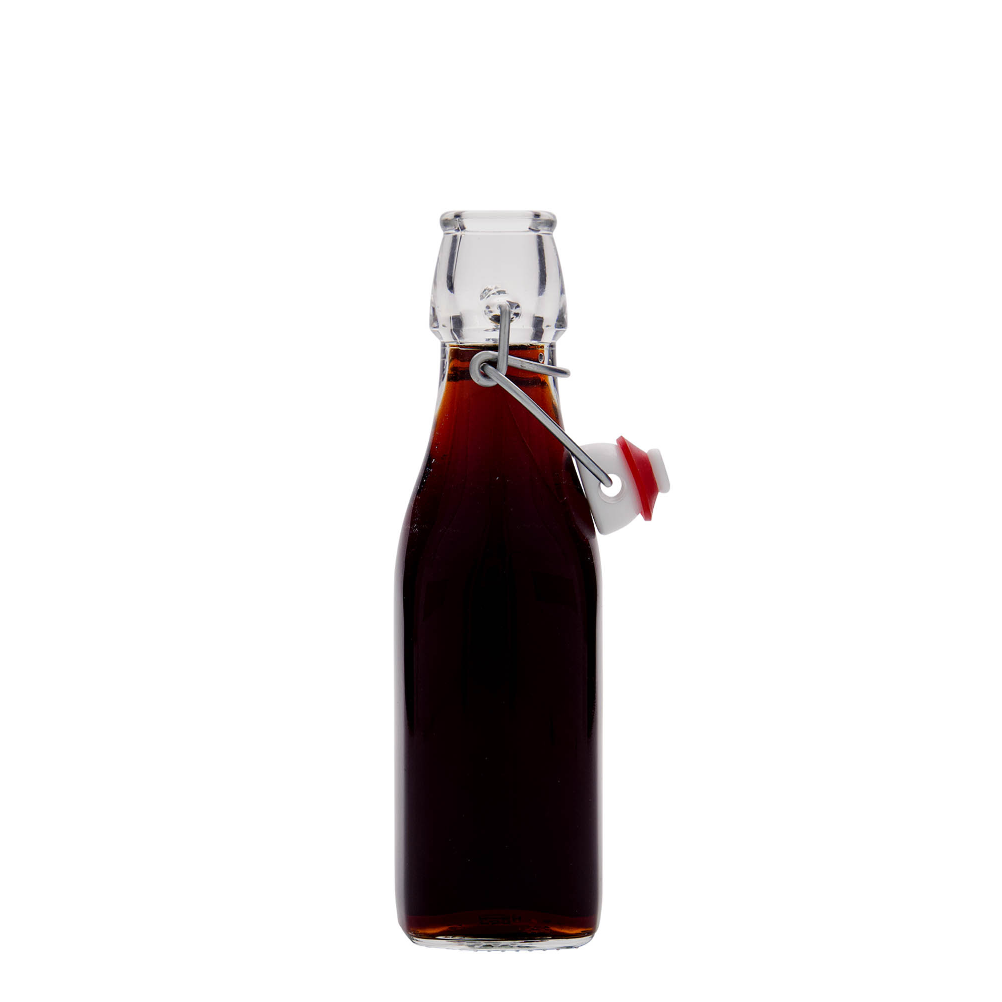 250 ml szklana butelka 'Swing, kwadratowa, otwór: zamknięcie na zaczep' 250 ml szklana butelka 'Swing, kwadratowa, otwór: zamknięcie na zaczep'