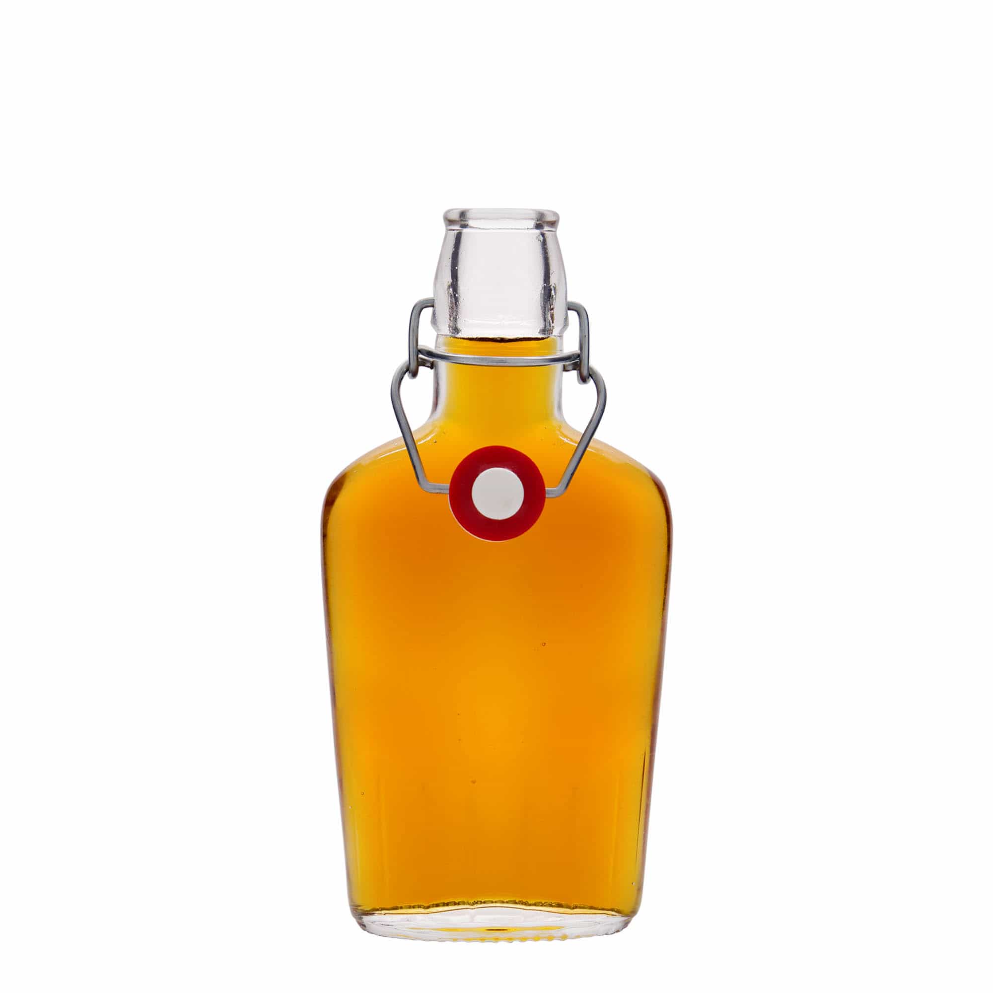 250 ml butelka szklana 'Fiaschetta', owalna, zamknięcie: Zamknięcie pałąkowe