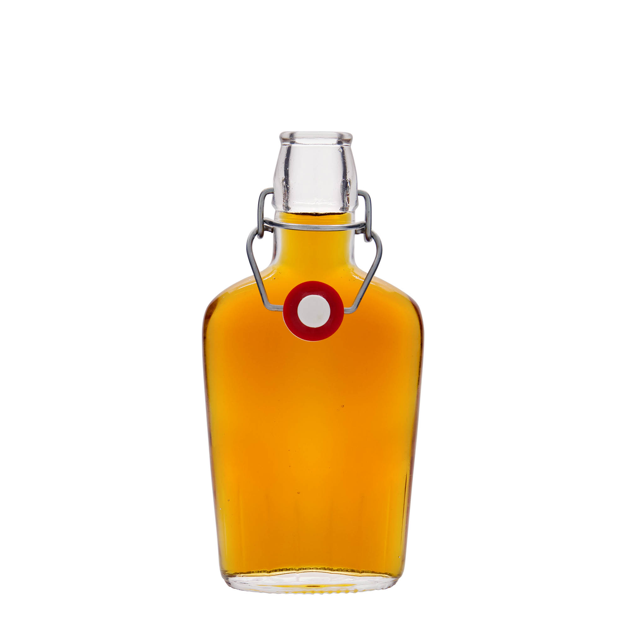 250 ml butelka szklana 'Fiaschetta', owalna, otwór: zamknięcie na sprężynę