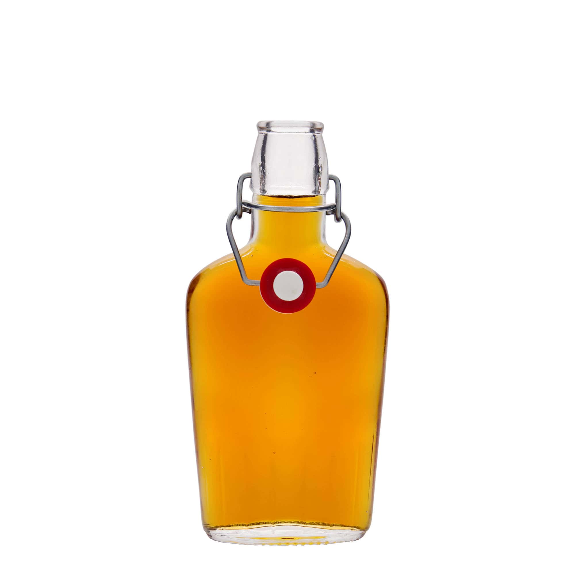 250 ml butelka szklana 'Fiaschetta', owalna, otwór: zamknięcie na sprężynę