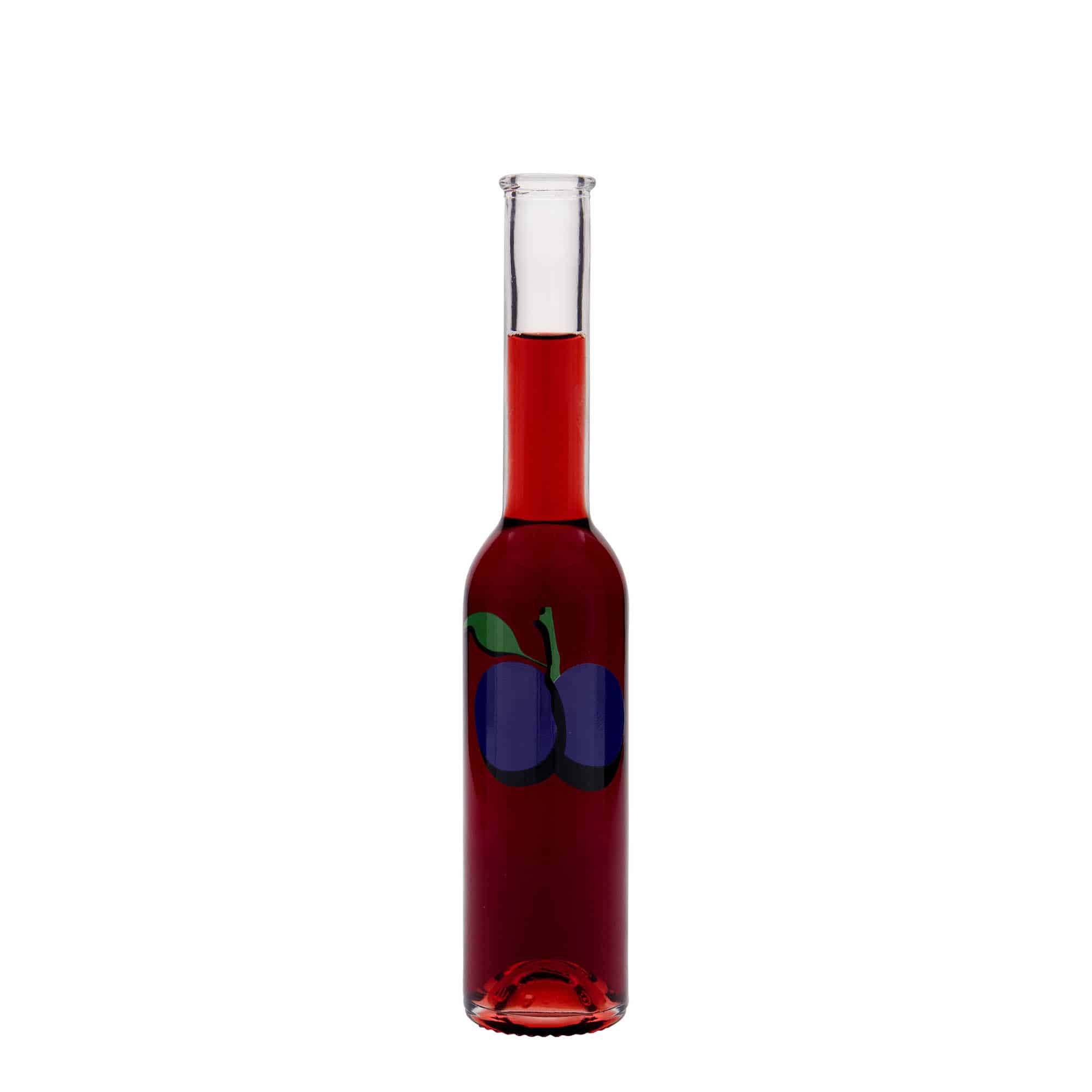 200 ml szklana butelka „Opera”, motyw: śliwka, szyjka: korek