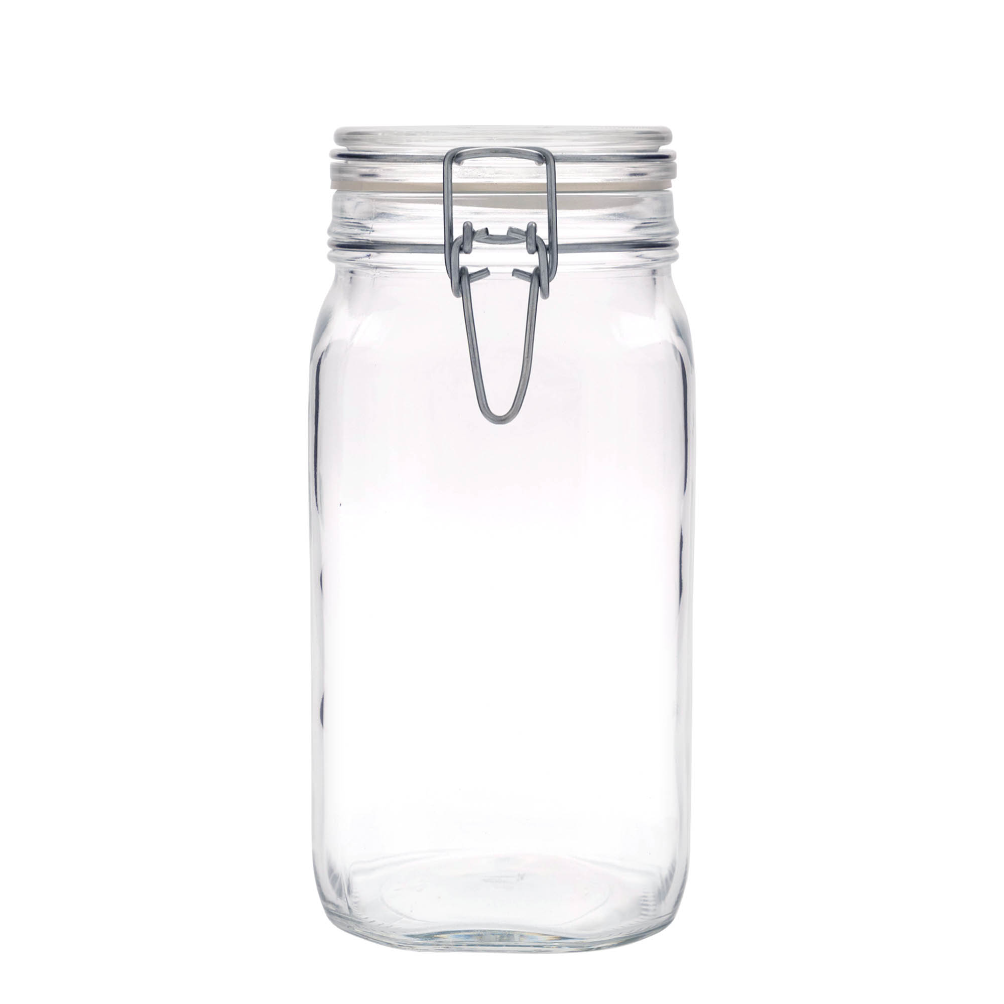 1.500 ml słoik z drucianym zamknięciem „Fido”, kwadratowy, otwór: zamknięcie druciane
