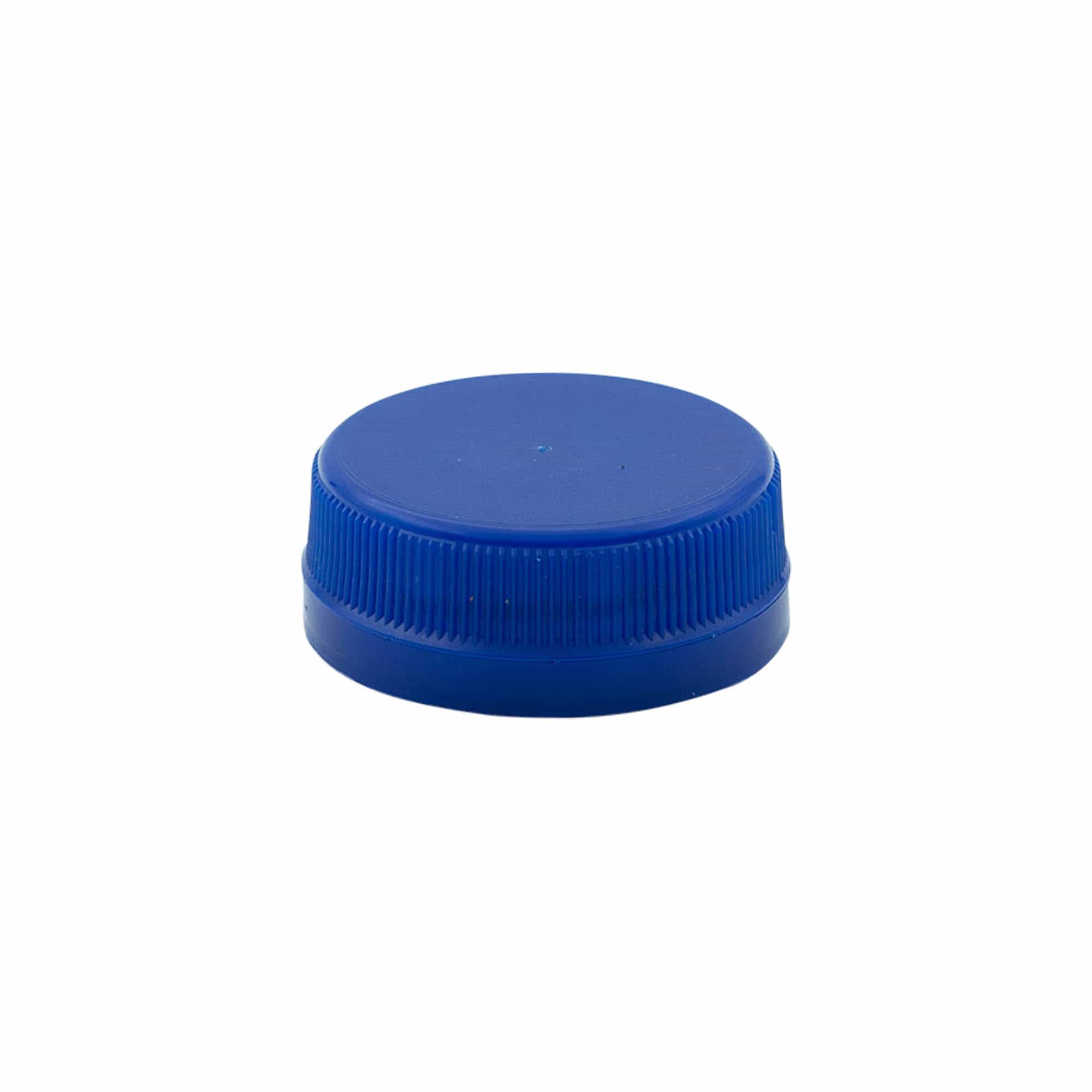 Zakrętka z dwurzędowym gwintem, tworzywo sztuczne PE, niebieska, do szyjki: PET 38 mm