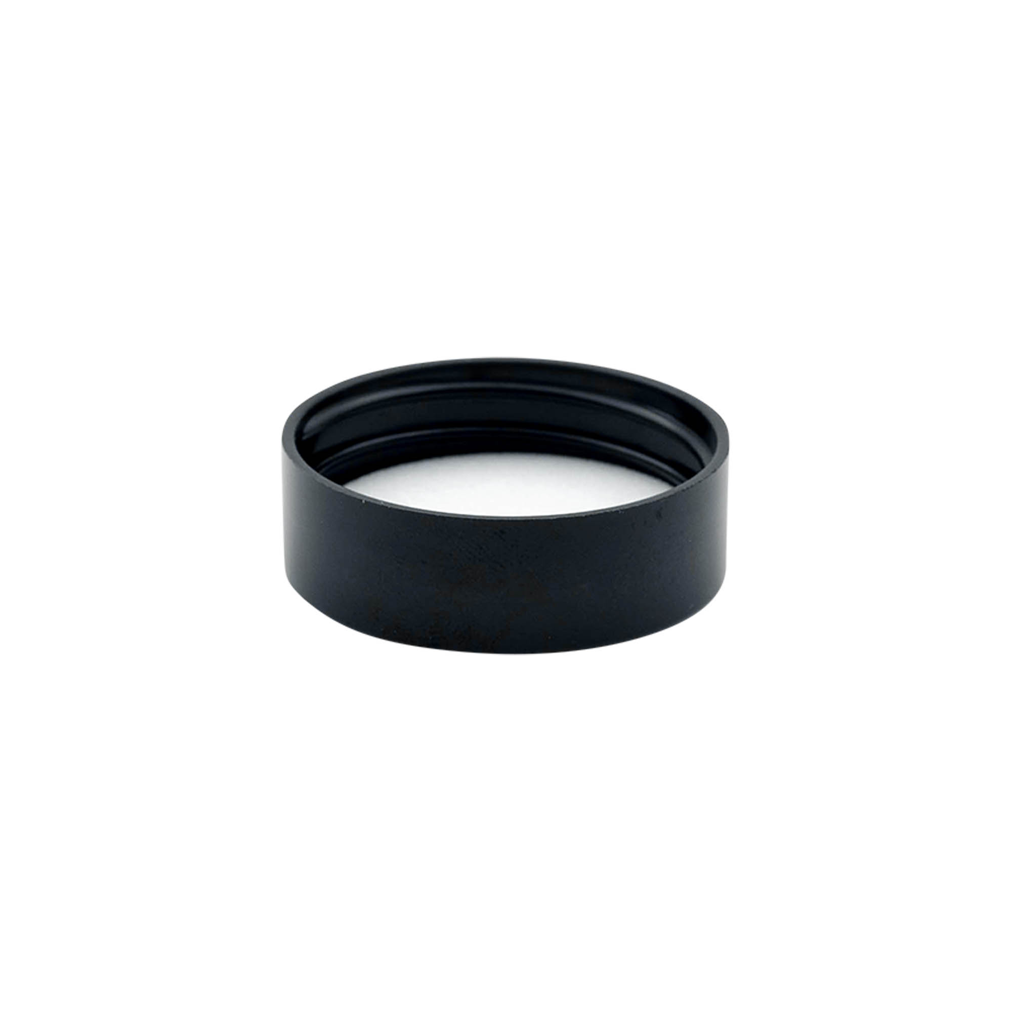 Zakrętka z gwintem do 30 ml „Brown Line”, tworzywo sztuczne HPM, czarna Zakrętka z gwintem do 30 ml „Brown Line”, tworzywo sztuczne HPM, czarna