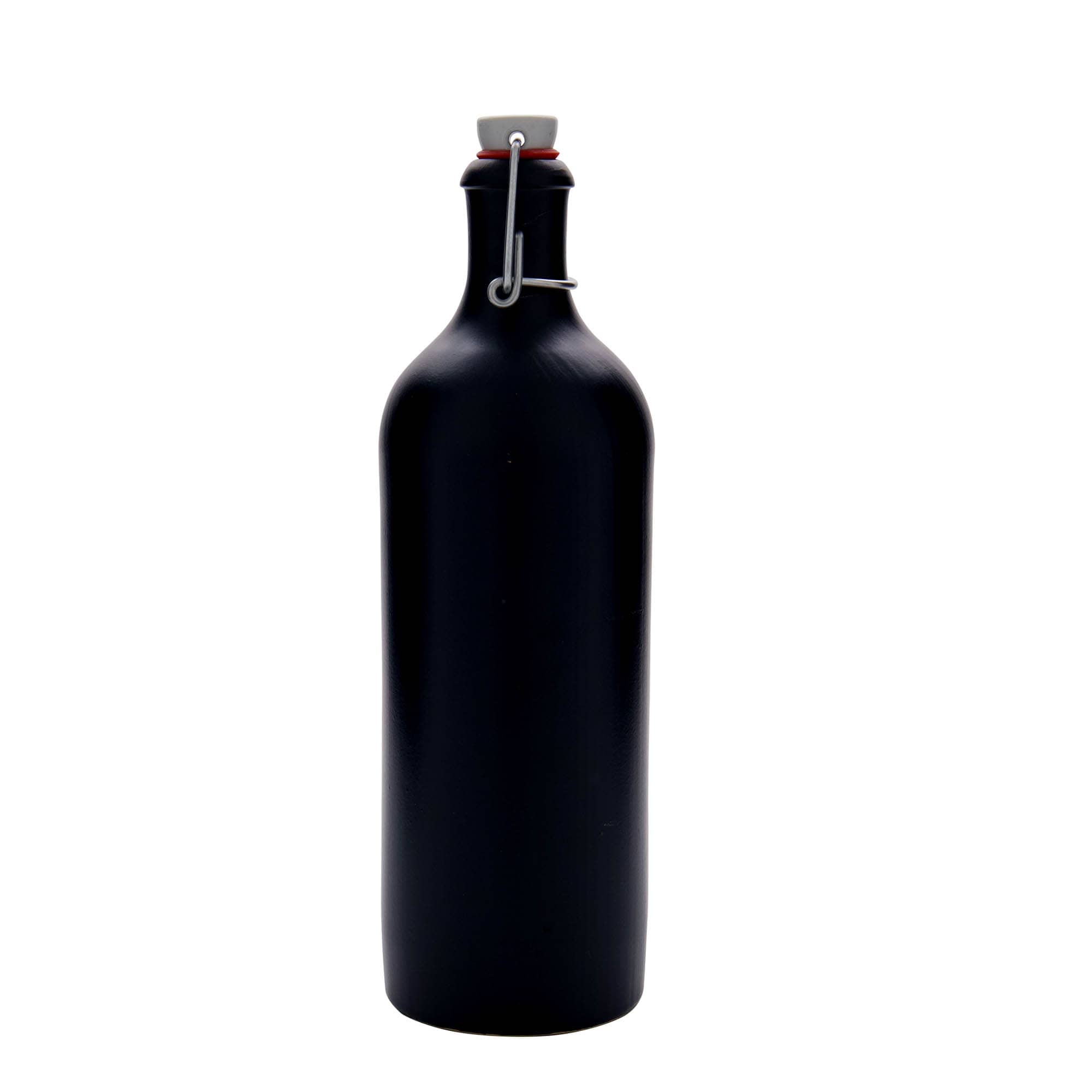 750 ml gliniany dzbanek, kamionka, kolor czarny, zamknięcie: Zamknięcie pałąkowe