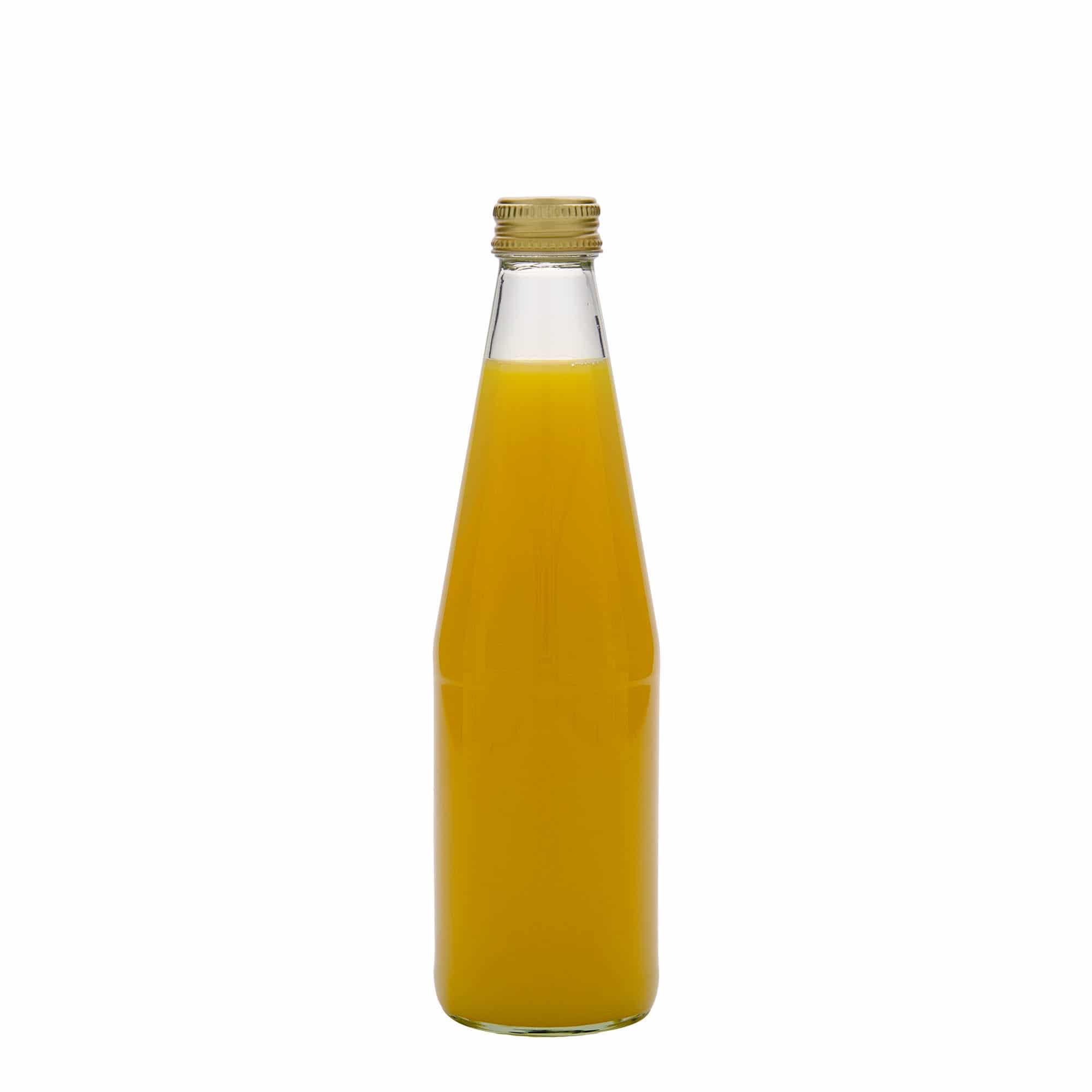 330 ml butelka uniwersalna o kształcie marchewki, szkło, zamknięcie: PP 28