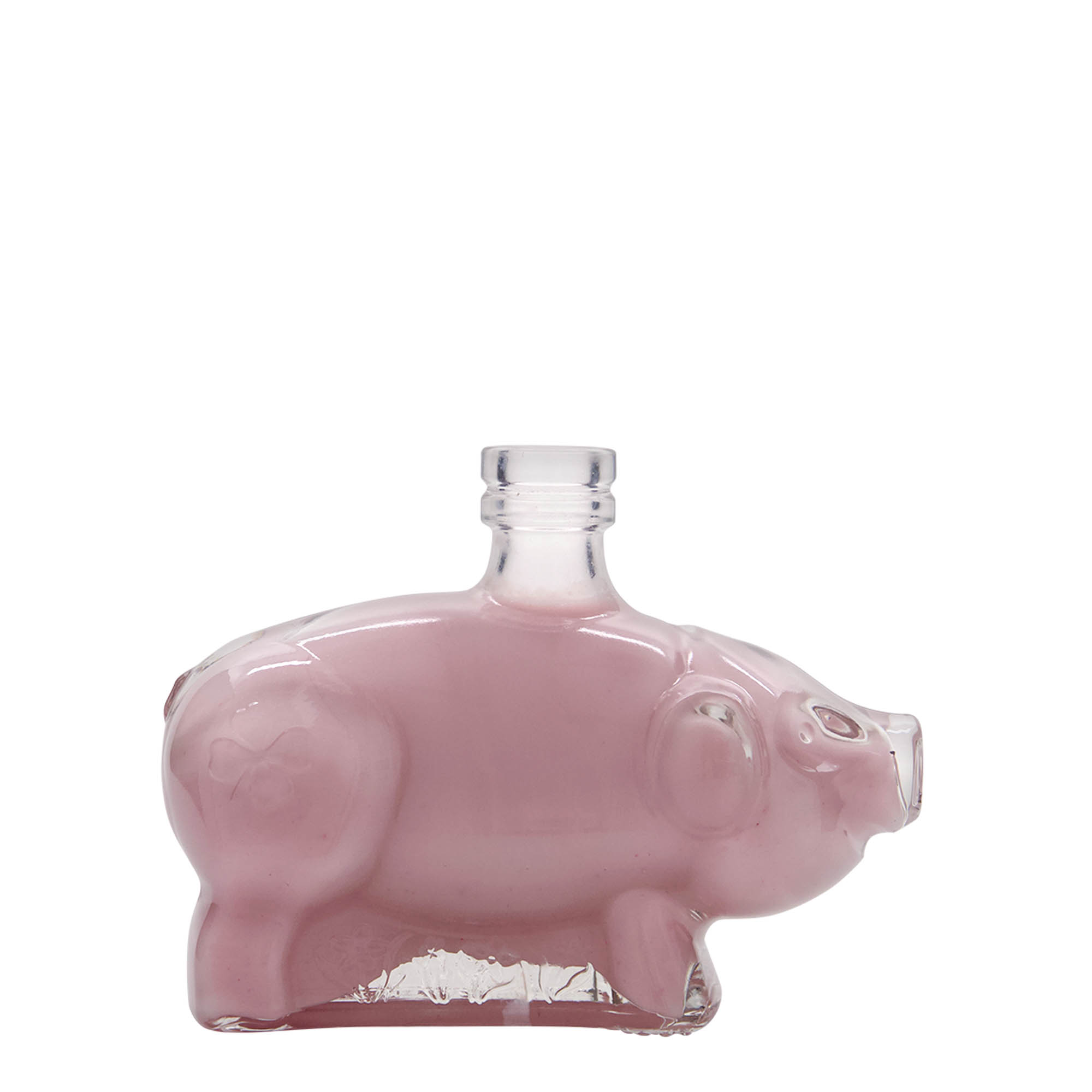 Butelka szklana 200 ml „Szczęśliwa świnka”, szyjka: korek