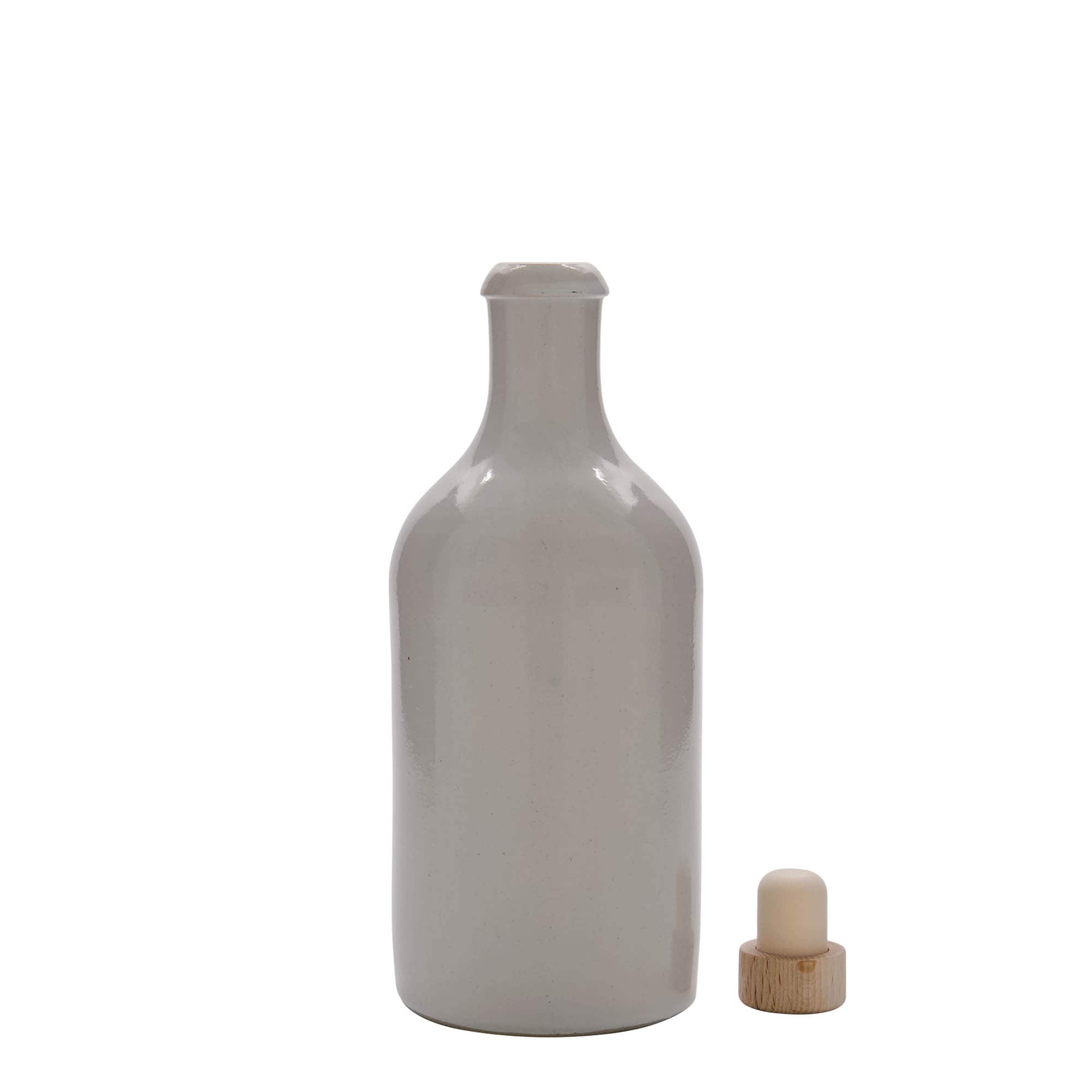 500 ml dzban gliniany, kamionkowy, biały, wylot: korek