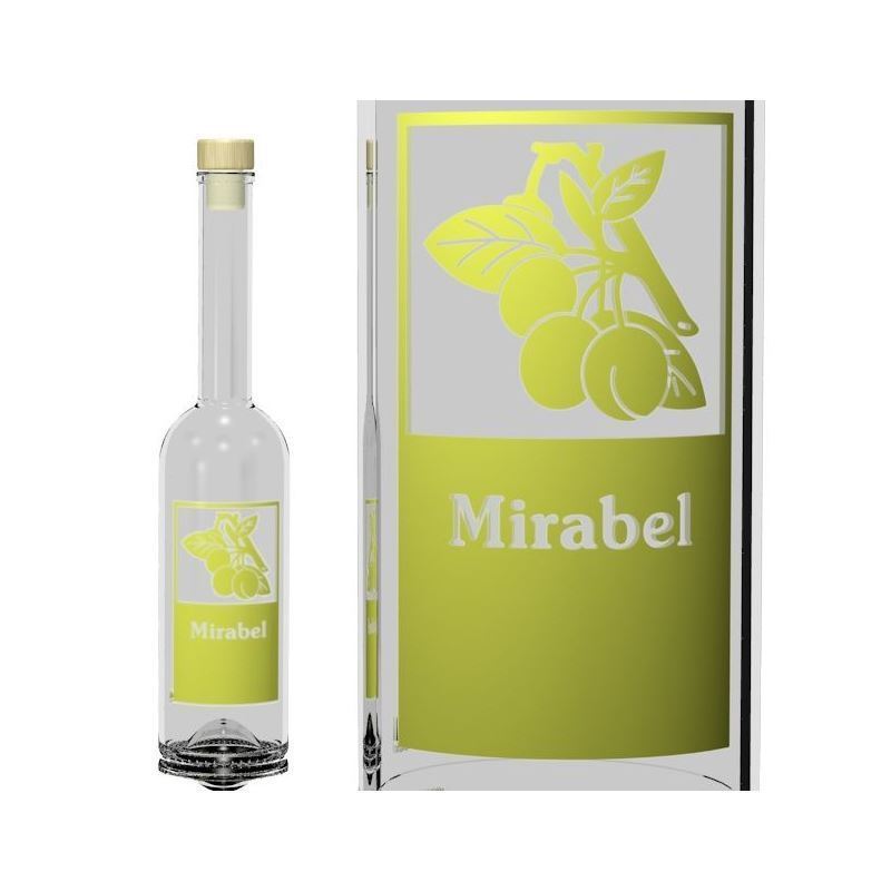 500 ml butelka szklana 'Opera', wzór: Mirabel, zamknięcie: korek