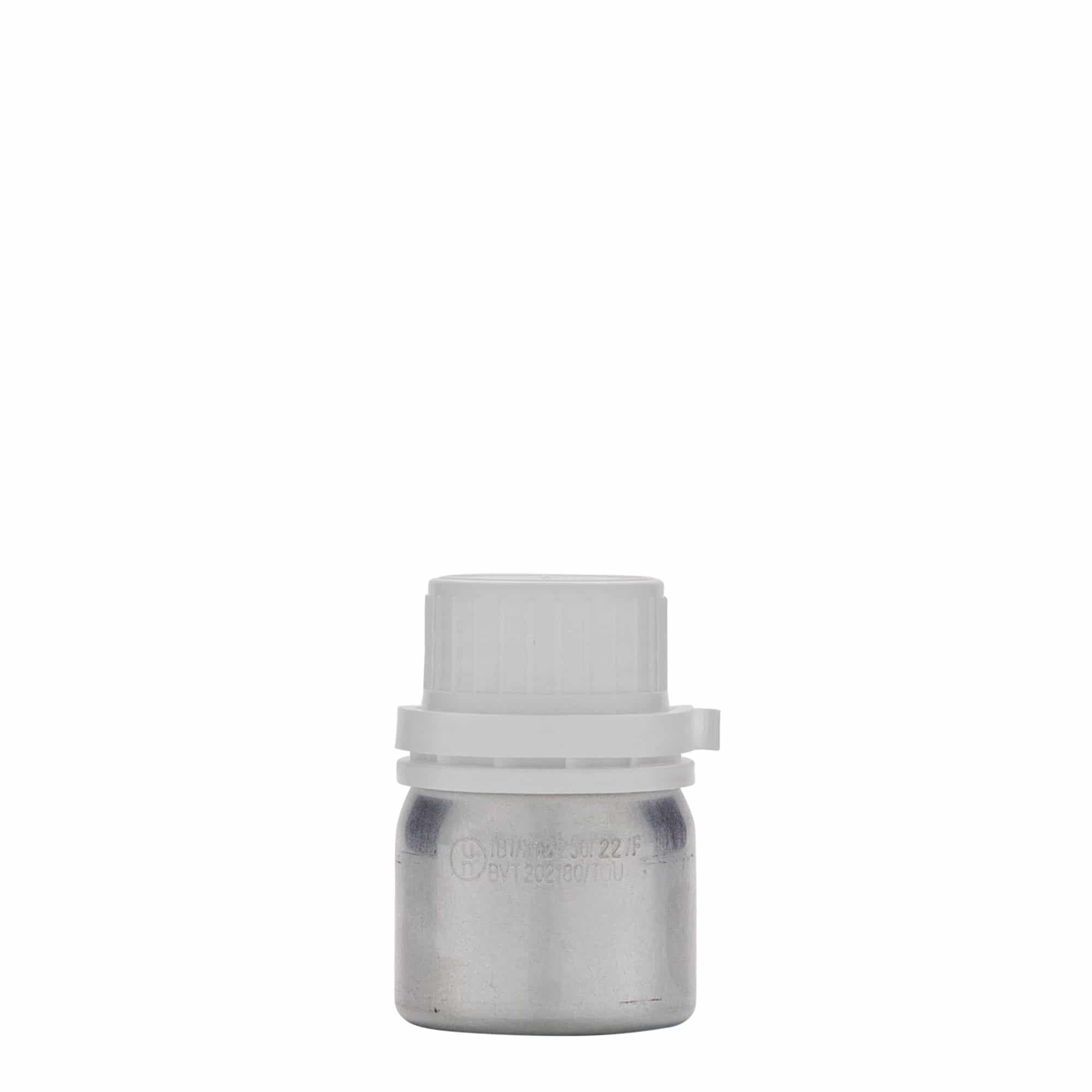50 ml butelka aluminiowa, metal, srebrny, gwint: DIN 32