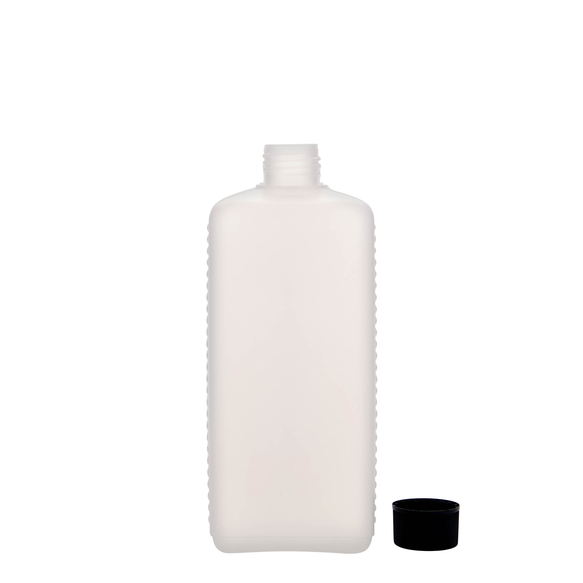 500 ml kanister, prostokątny, plastik HDPE, naturalny, wylot: DIN 25 EPE