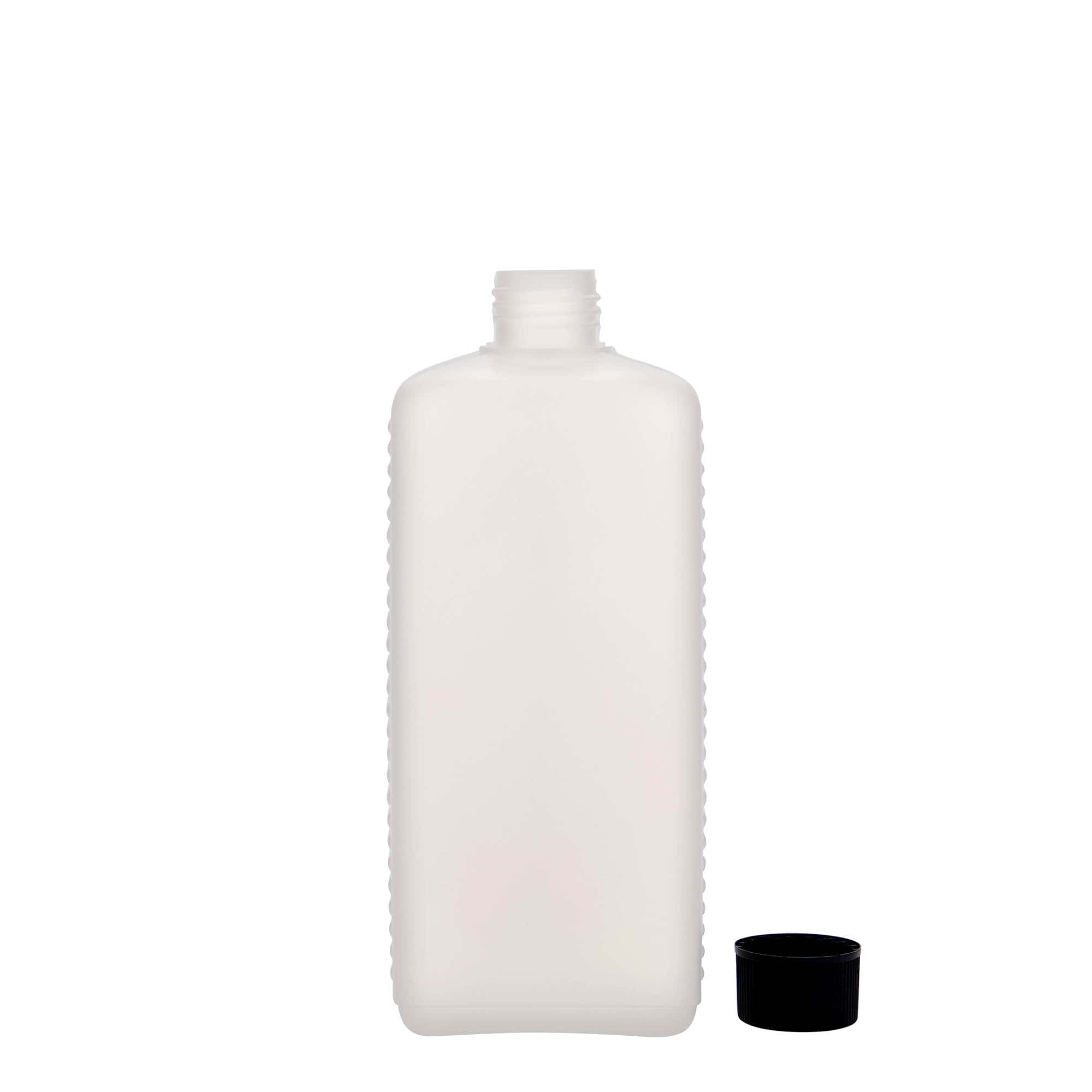 500 ml kanister, prostokątny, plastik HDPE, naturalny, wylot: DIN 25 EPE