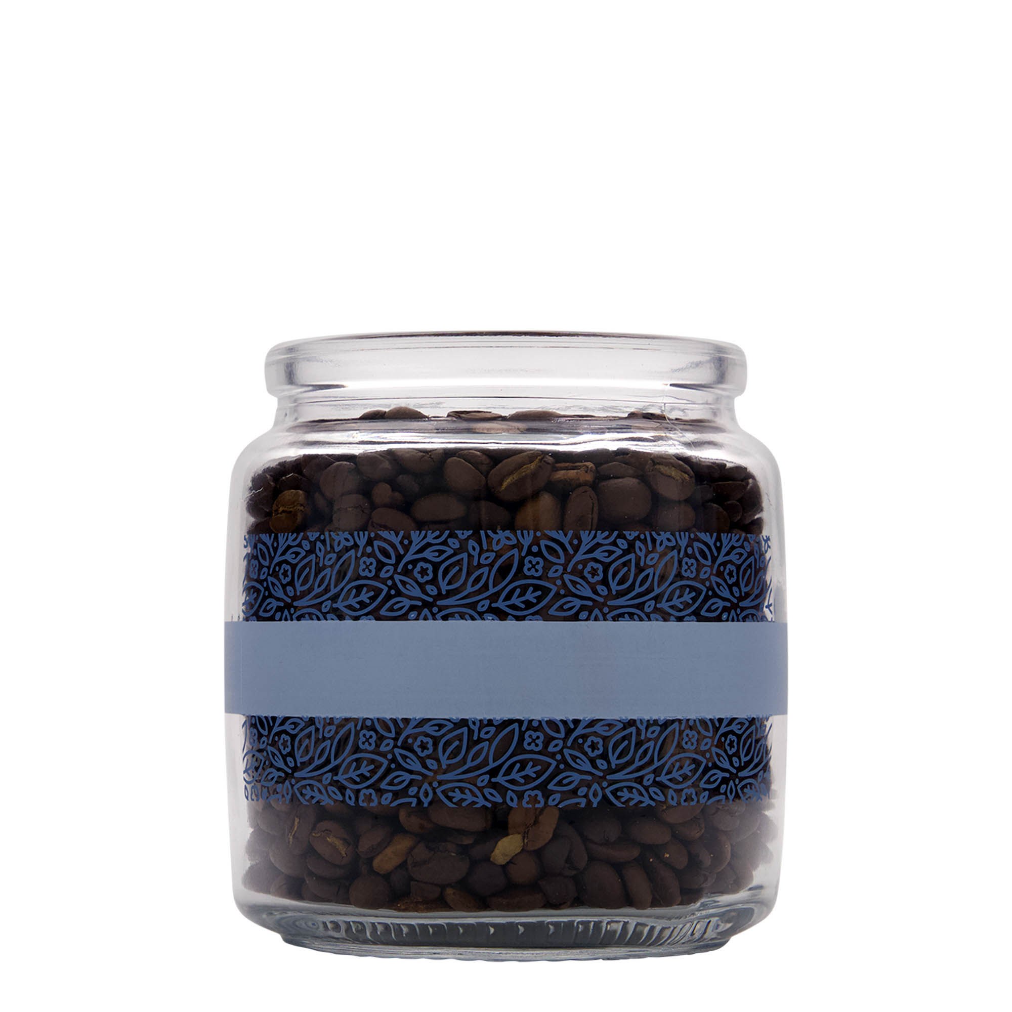 750 ml szklana butelka z korkiem 'Giara', motyw: Naturalmente blu, otwór: korek