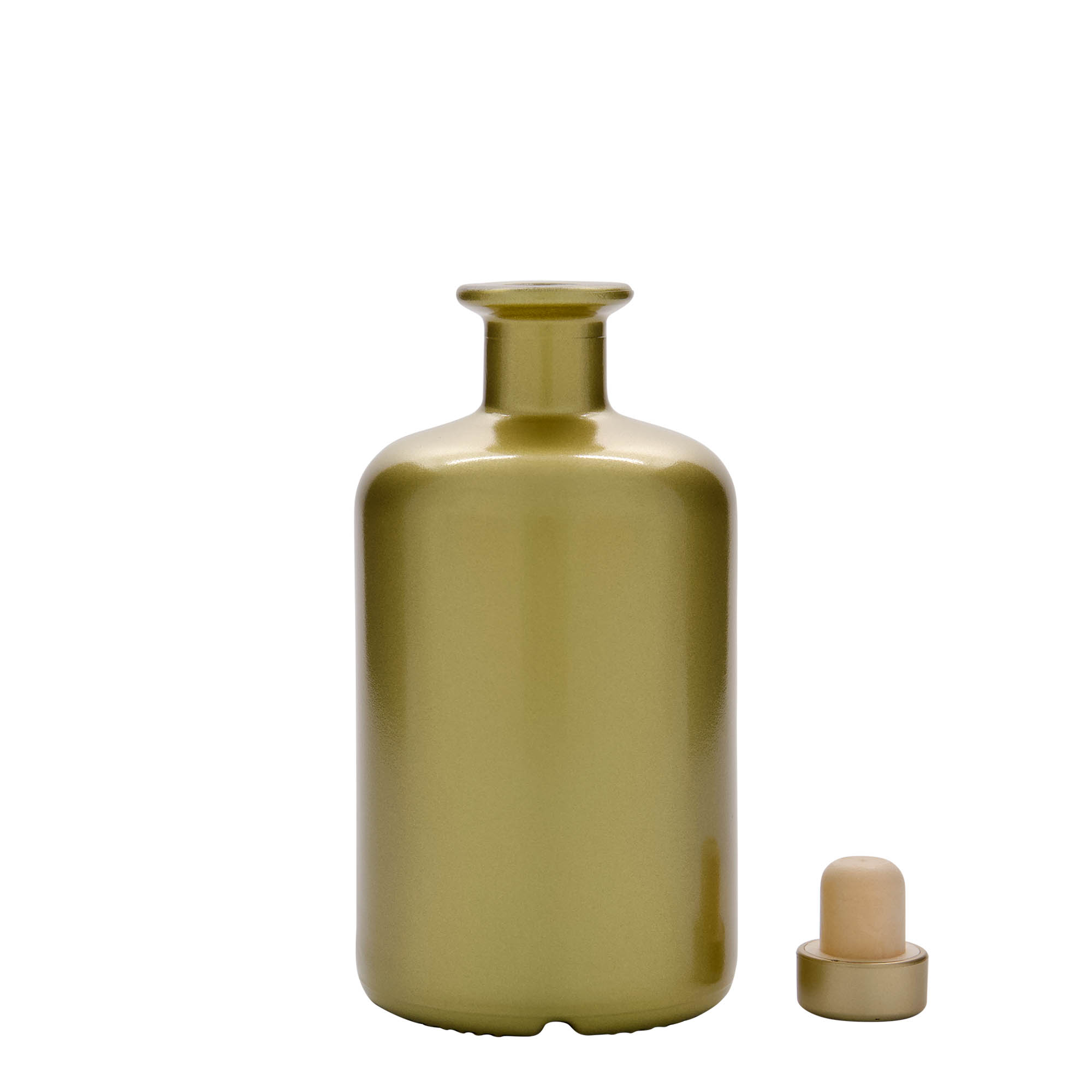 500 ml szklana butelka aptekarza, złota, otwór: korek