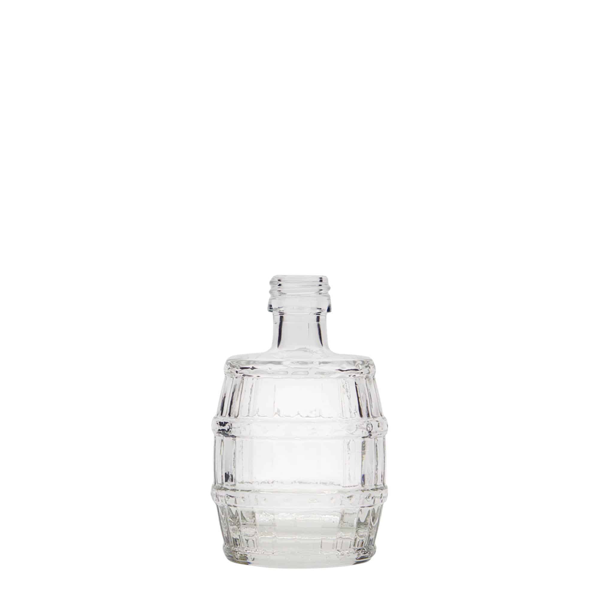 50 ml butelka szklana 'Beczka', zamknięcie: PP 18 50 ml butelka szklana 'Beczka', zamknięcie: PP 18