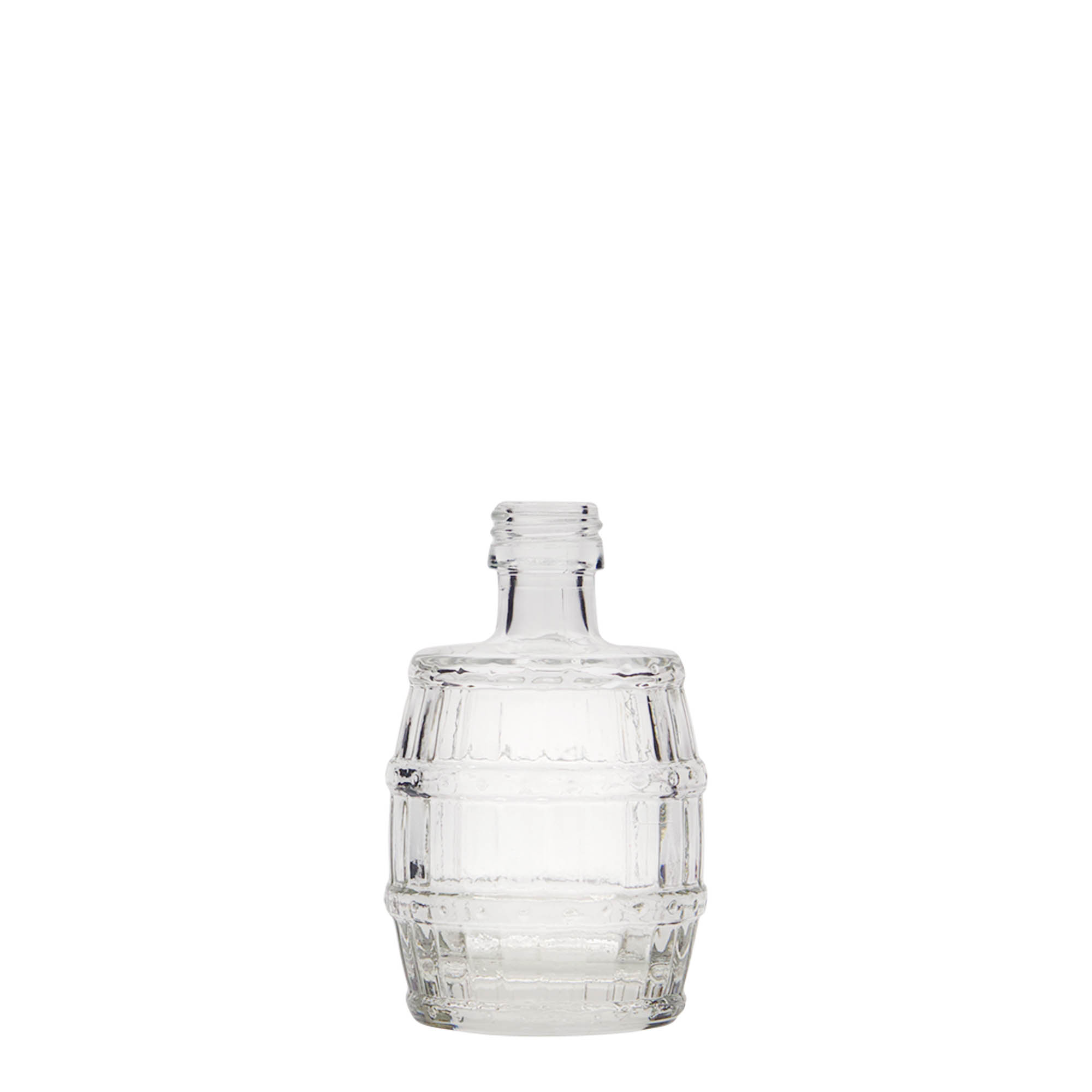 50 ml butelka szklana „beczka”, gwint: PP 18 50 ml butelka szklana „beczka”, gwint: PP 18