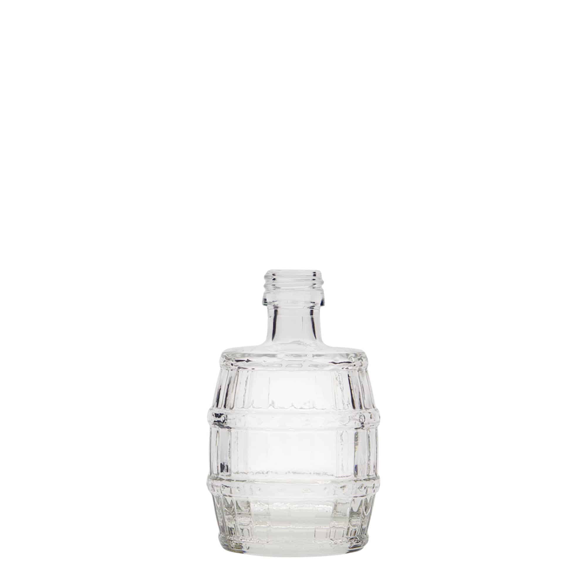 50 ml butelka szklana „beczka”, gwint: PP 18 50 ml butelka szklana „beczka”, gwint: PP 18