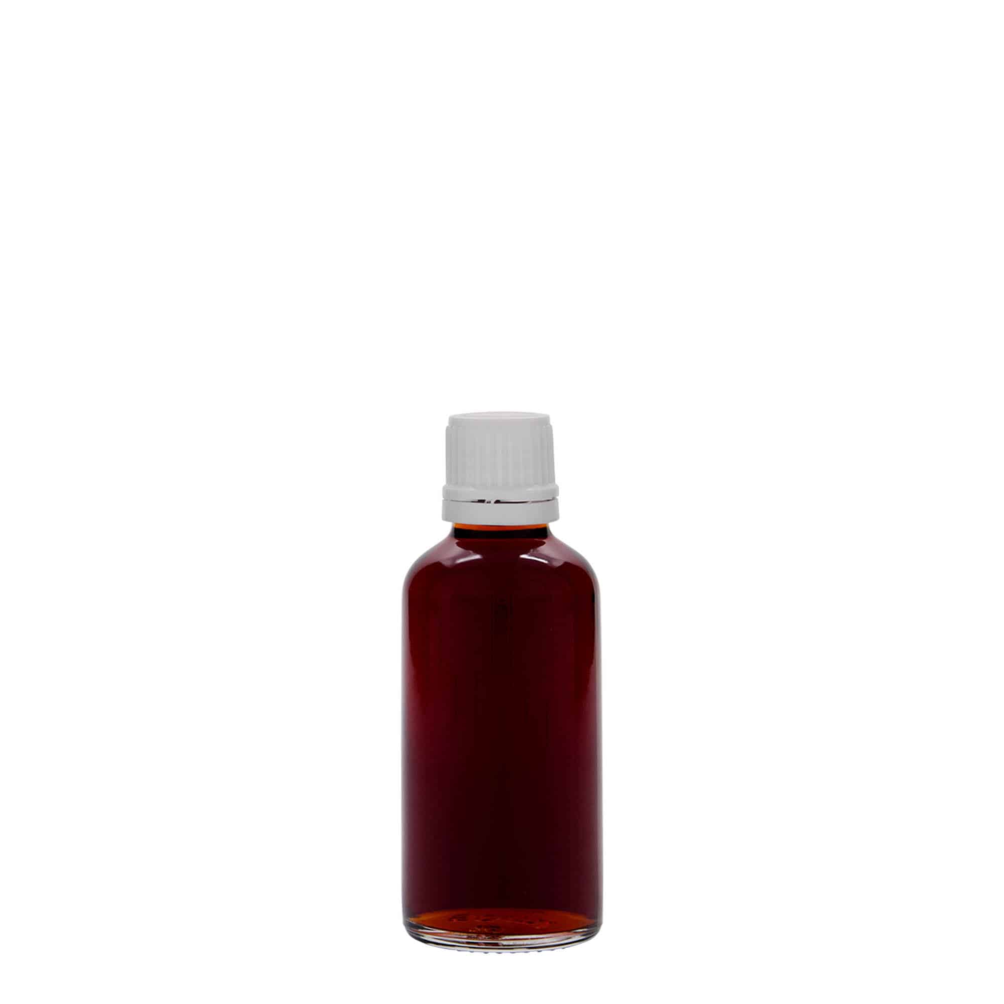 50 ml butelka farmaceutyczna, szkło, zamknięcie: DIN 18