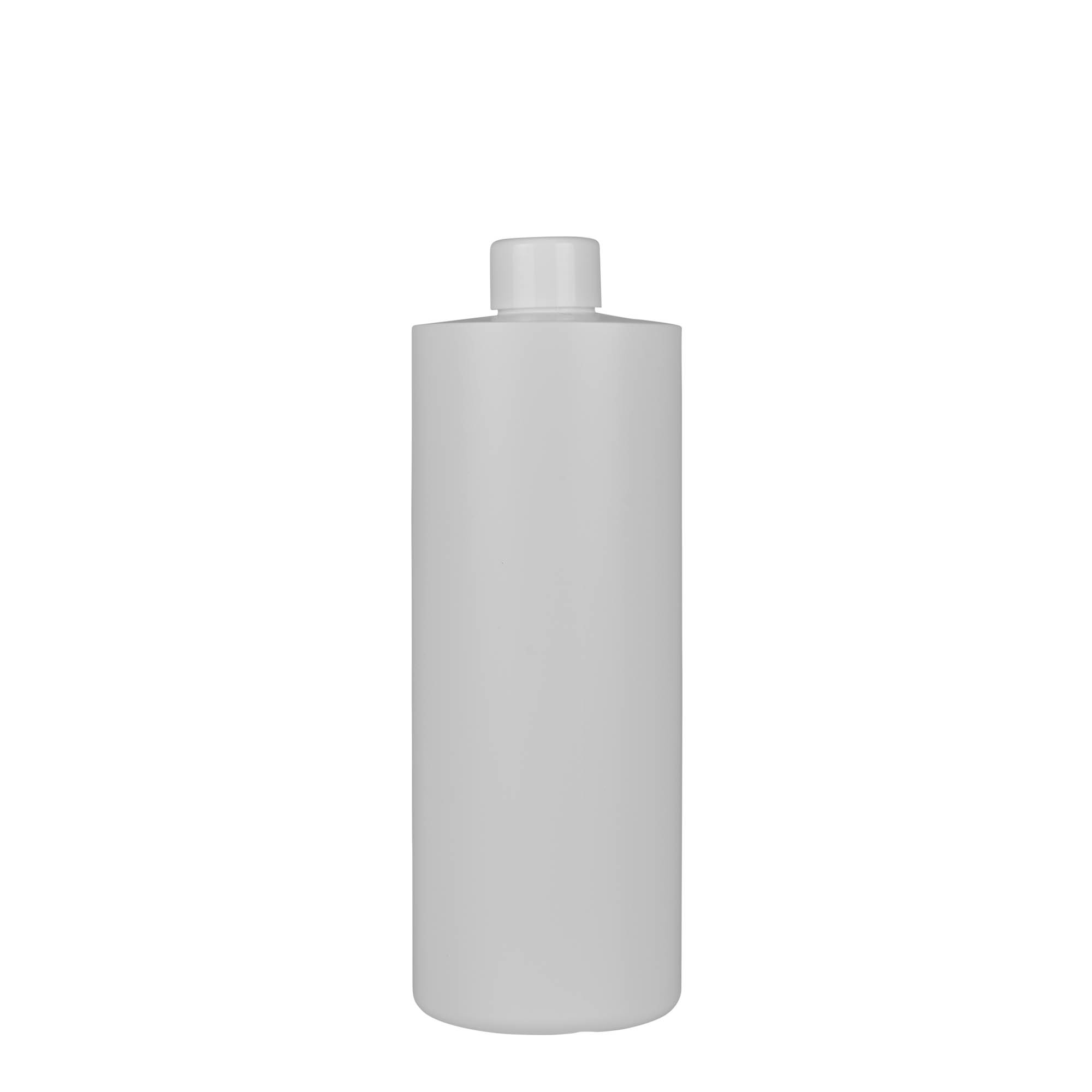 500 ml butelka plastikowa „Pipe”, zielony HDPE, biały, gwint: 24/410