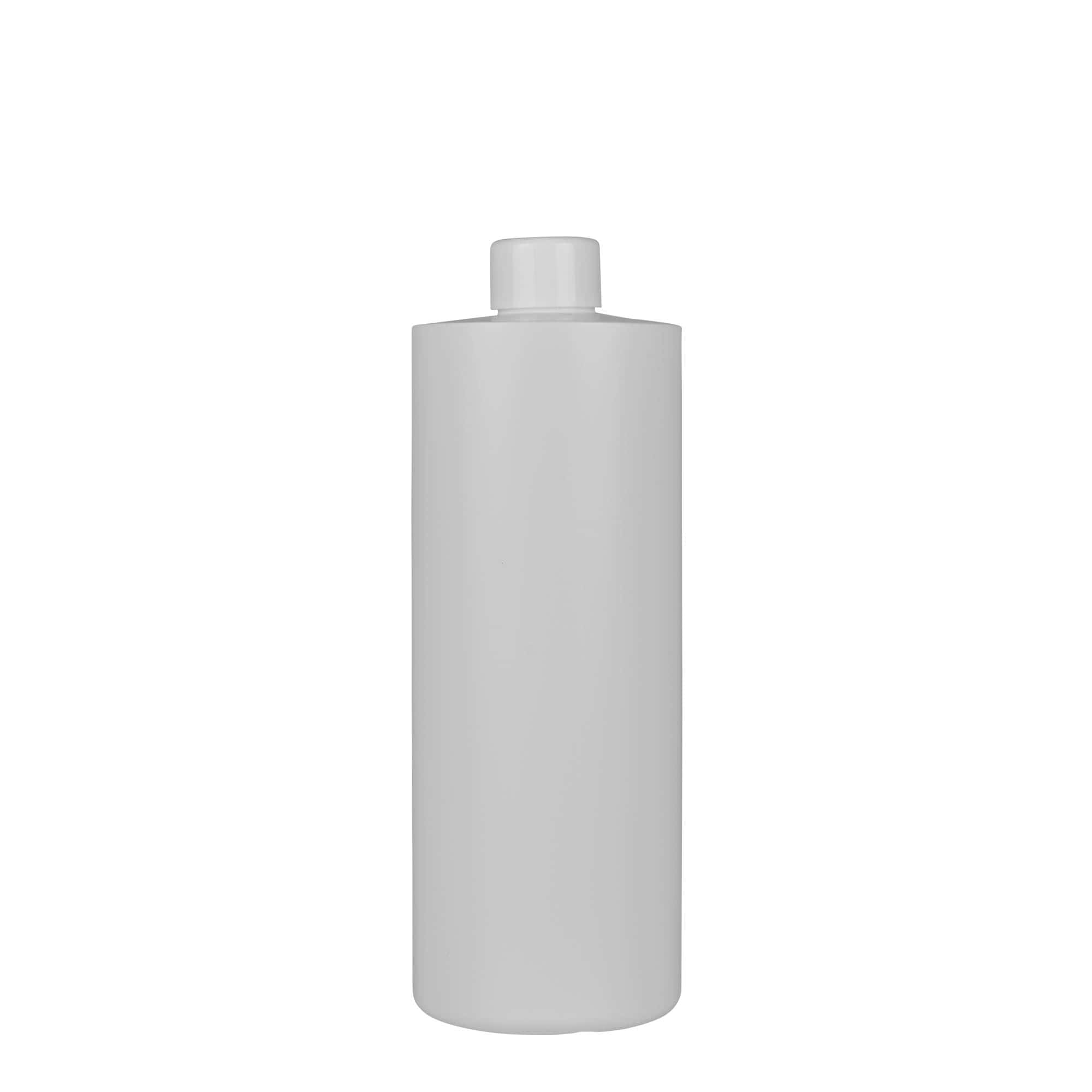 500 ml butelka plastikowa „Pipe”, zielony HDPE, biały, gwint: 24/410