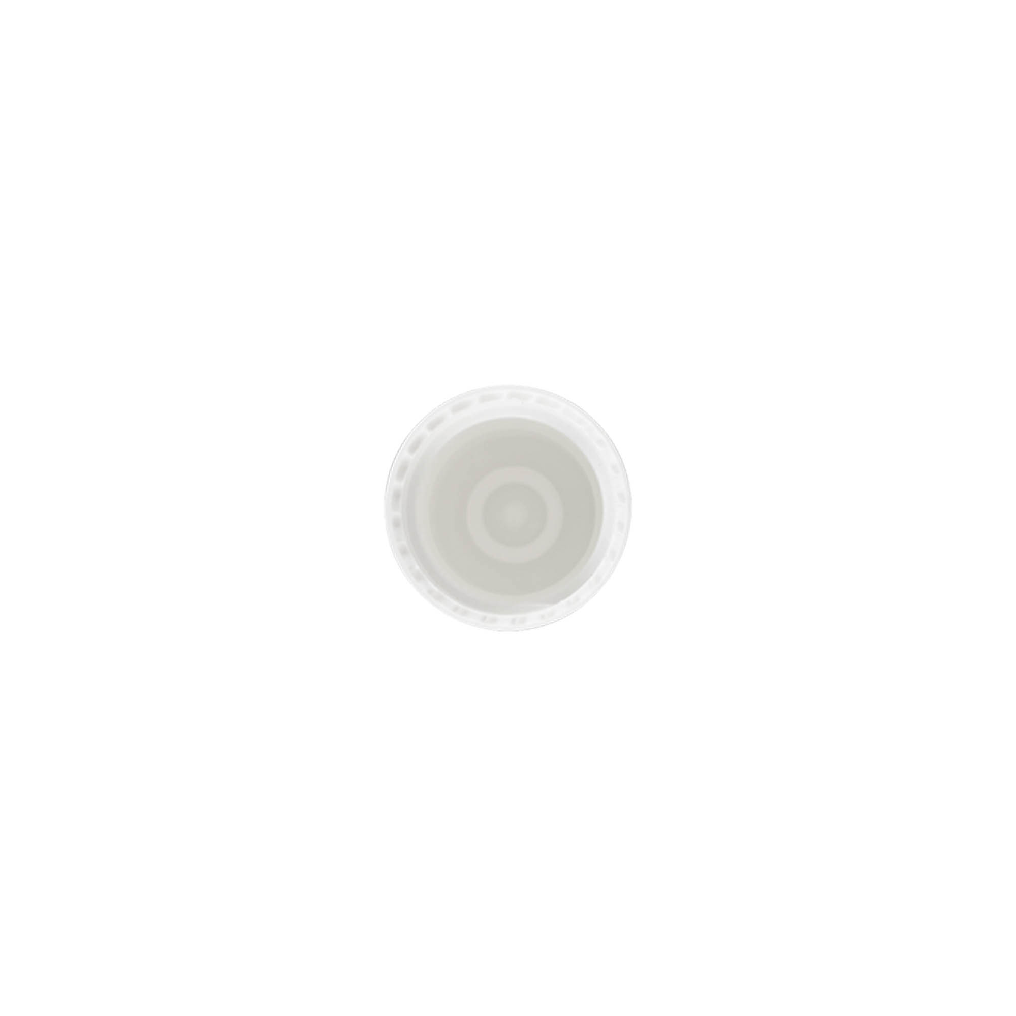 Kaptur do 10 ml butelki roll-on, tworzywo sztuczne PP, biały, do wylotu: zakrętka na gwint Kaptur do 10 ml butelki roll-on, tworzywo sztuczne PP, biały, do wylotu: zakrętka na gwint
