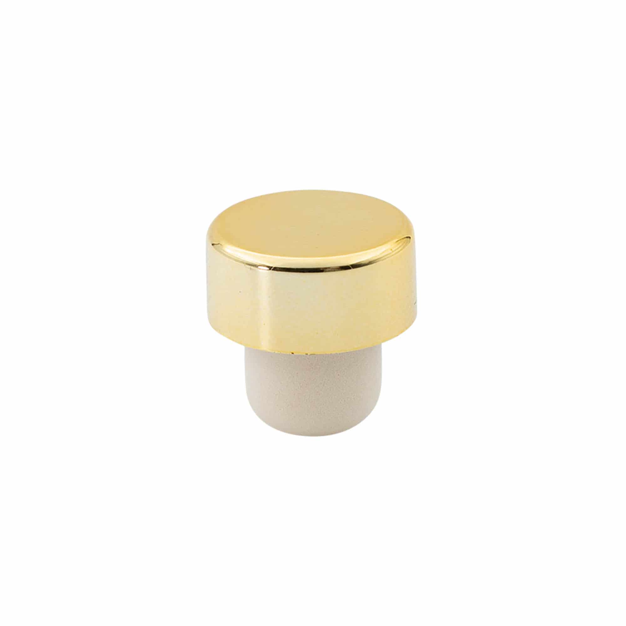 Korek z uchwytem 19 mm, tworzywo sztuczne, kolor złoty, do zamknięcia: korek Korek z uchwytem 19 mm, tworzywo sztuczne, kolor złoty, do zamknięcia: korek