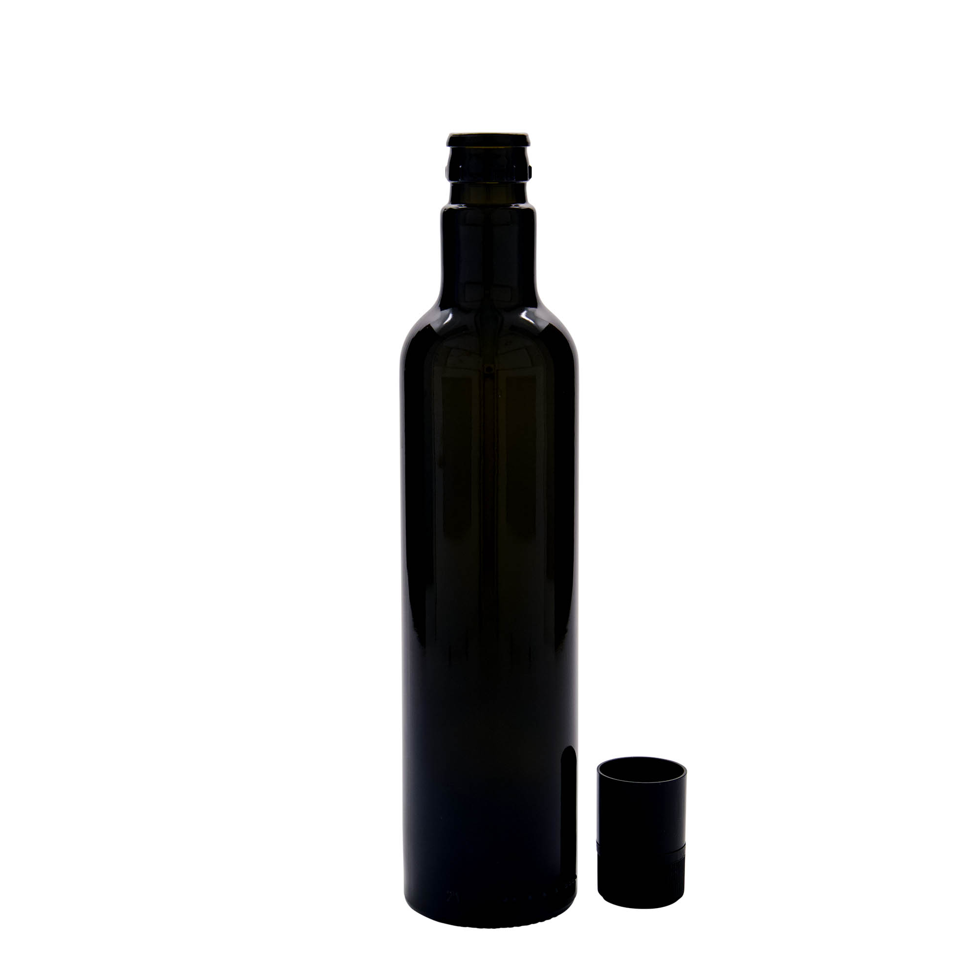 500 ml butelka na ocet/olej „Willy New”, szkło, antyczny zielony, wylot: DOP 500 ml butelka na ocet/olej „Willy New”, szkło, antyczny zielony, wylot: DOP