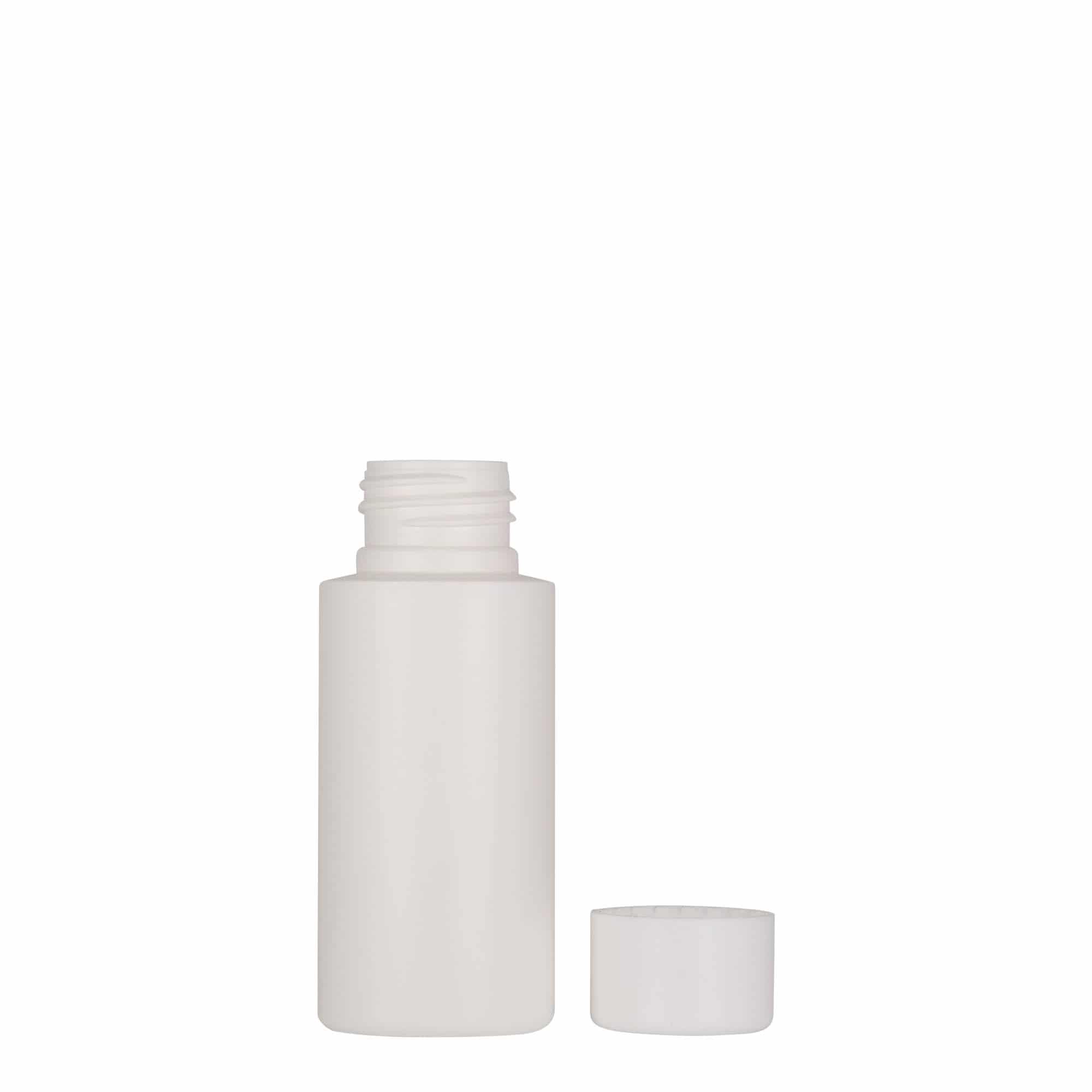 50 ml butelka z tworzywa sztucznego 'Pipe', HDPE, kolor biały, zamknięcie: 24/410