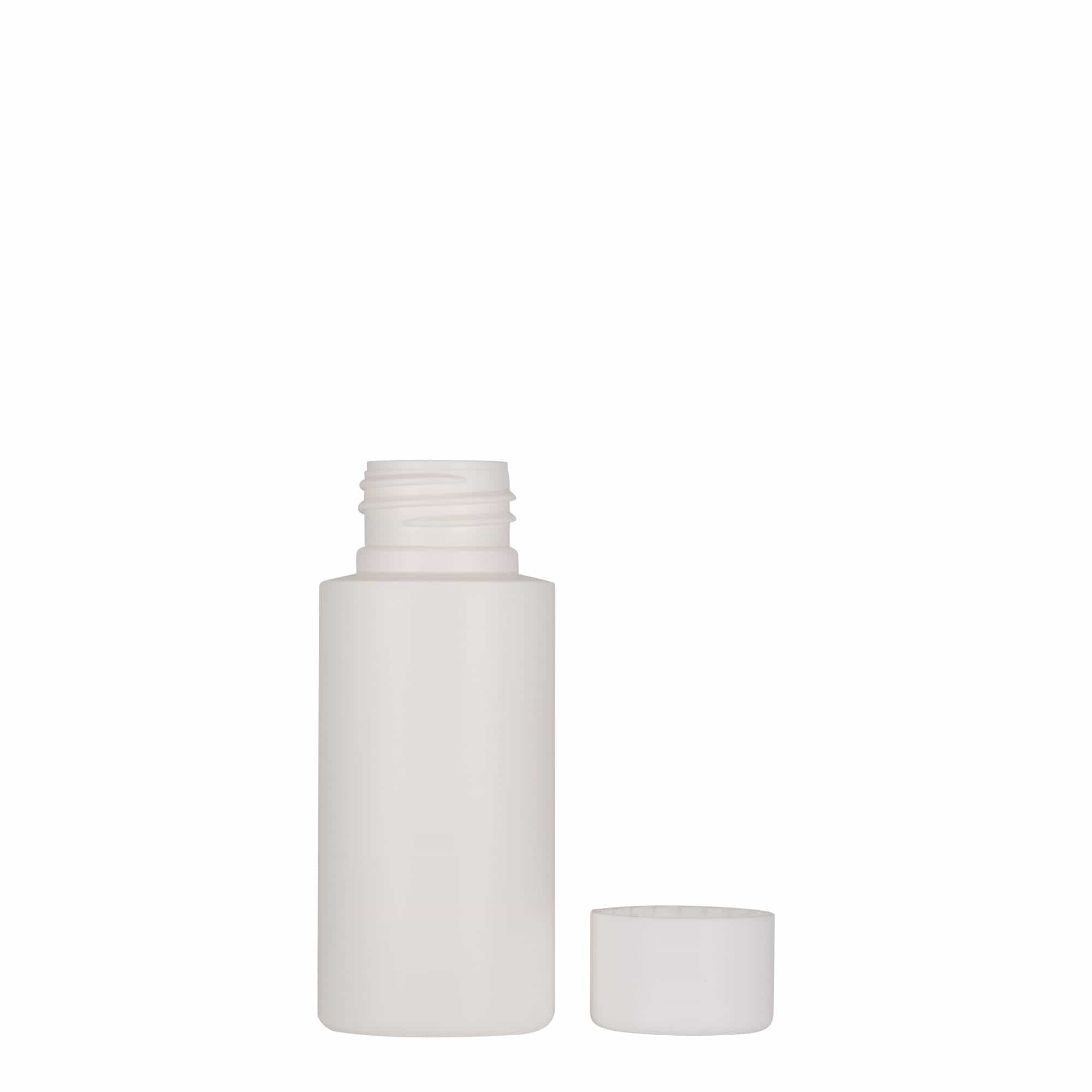 50 ml plastikowa butelka „Pipe”, HDPE, biała, gwint: 24/410