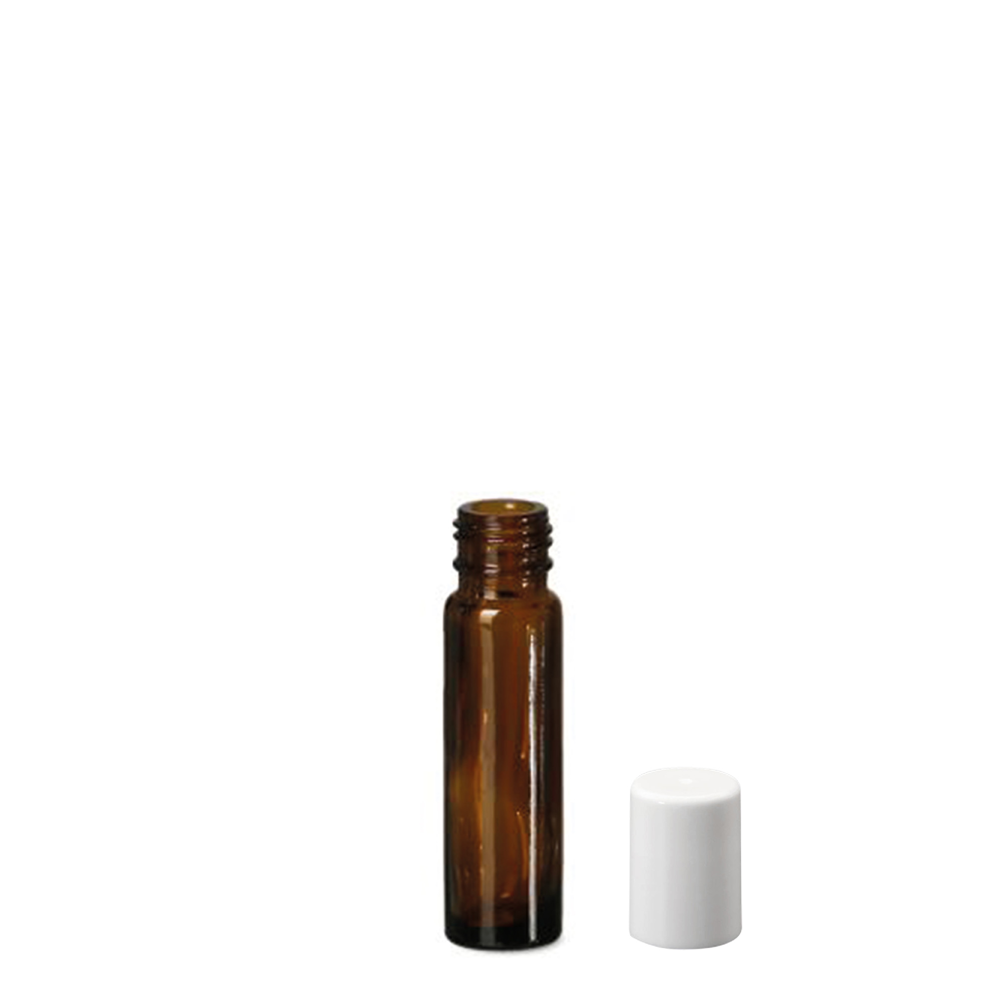 10 ml butelka roll-on, szkło, brązowa, zakończenie: zakrętka