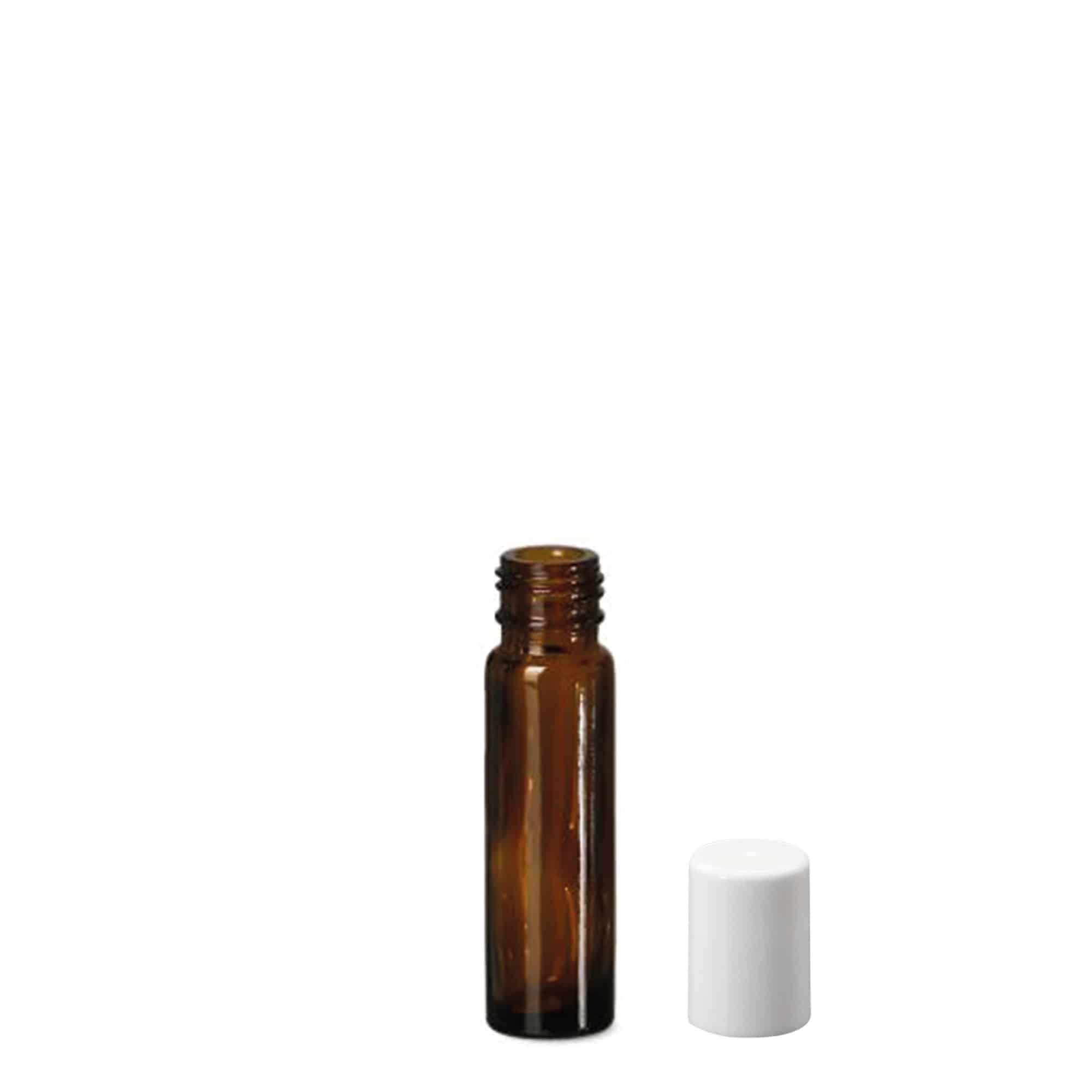 10 ml butelka roll-on, szkło, brązowa, zakończenie: zakrętka