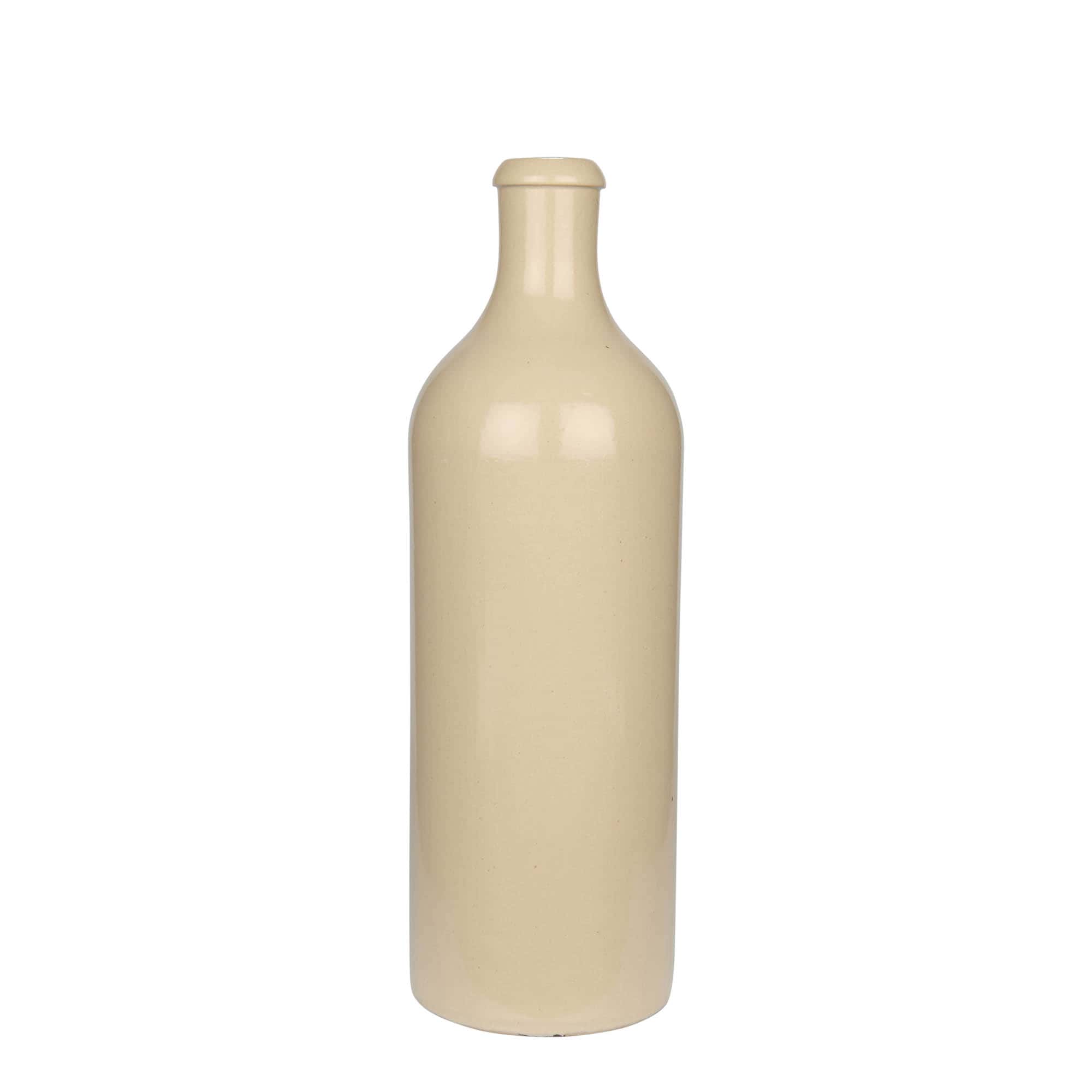 750 ml dzban ceramiczny, kamionka, beżowy, otwór: korek