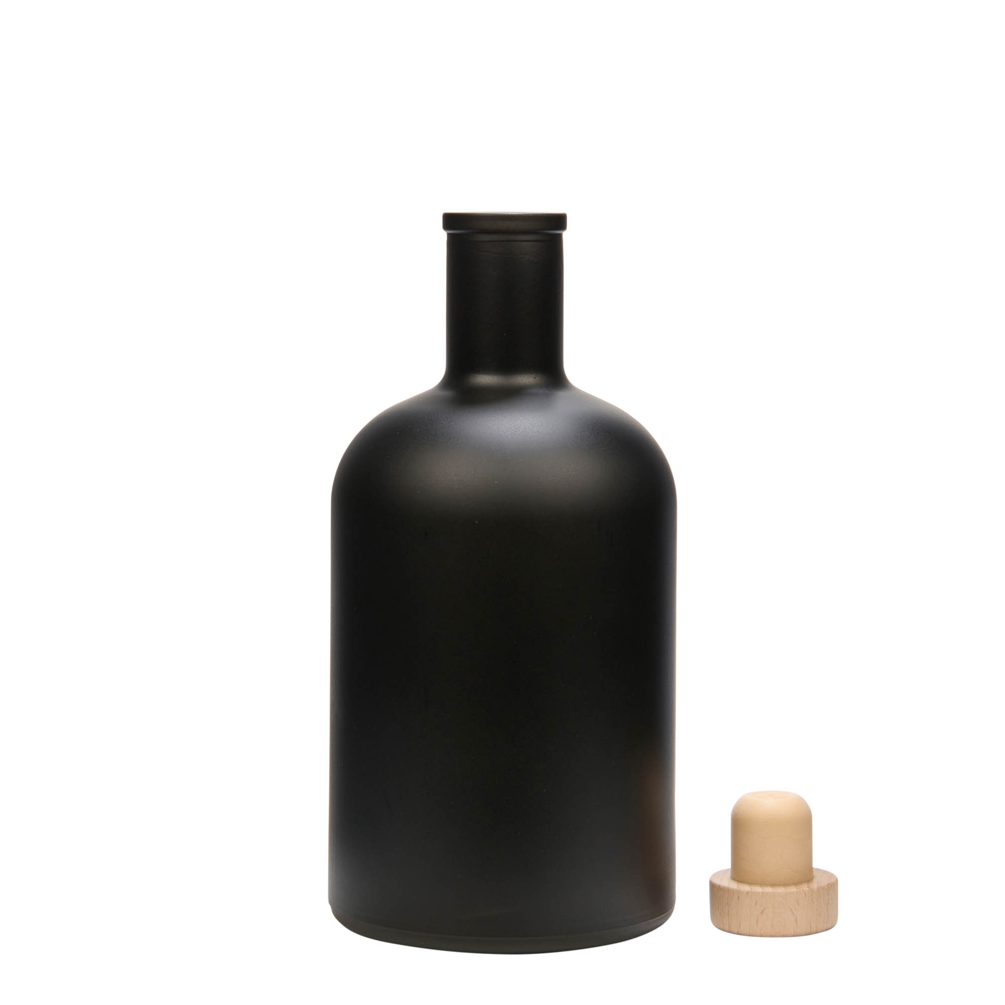 700 ml butelka szklana 'Gerardino', czarna, szyjka: korek