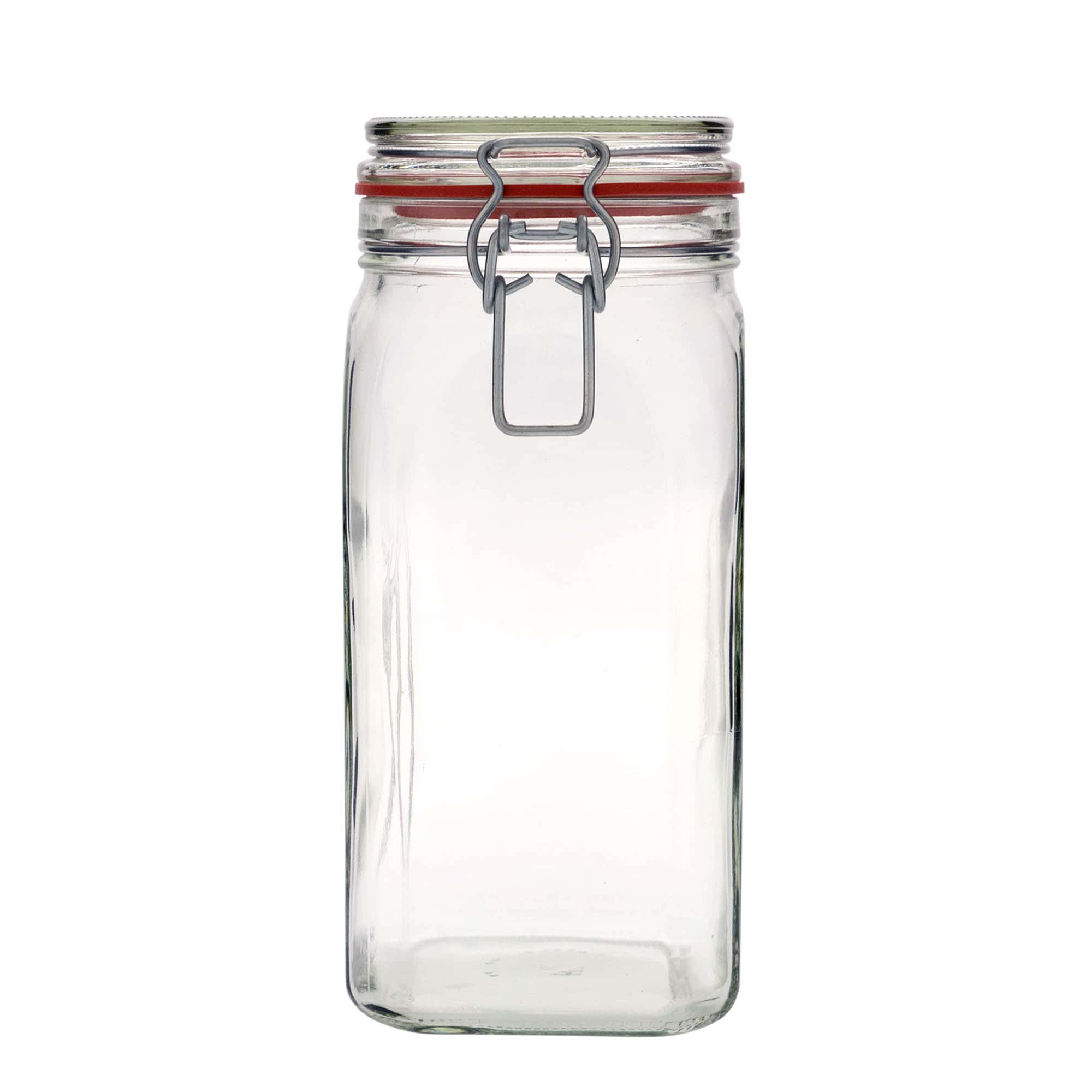 1540 ml słoik z zamknięciem pałąkowym, kwadratowy, zamknięcie: Zamknięcie pałąkowe